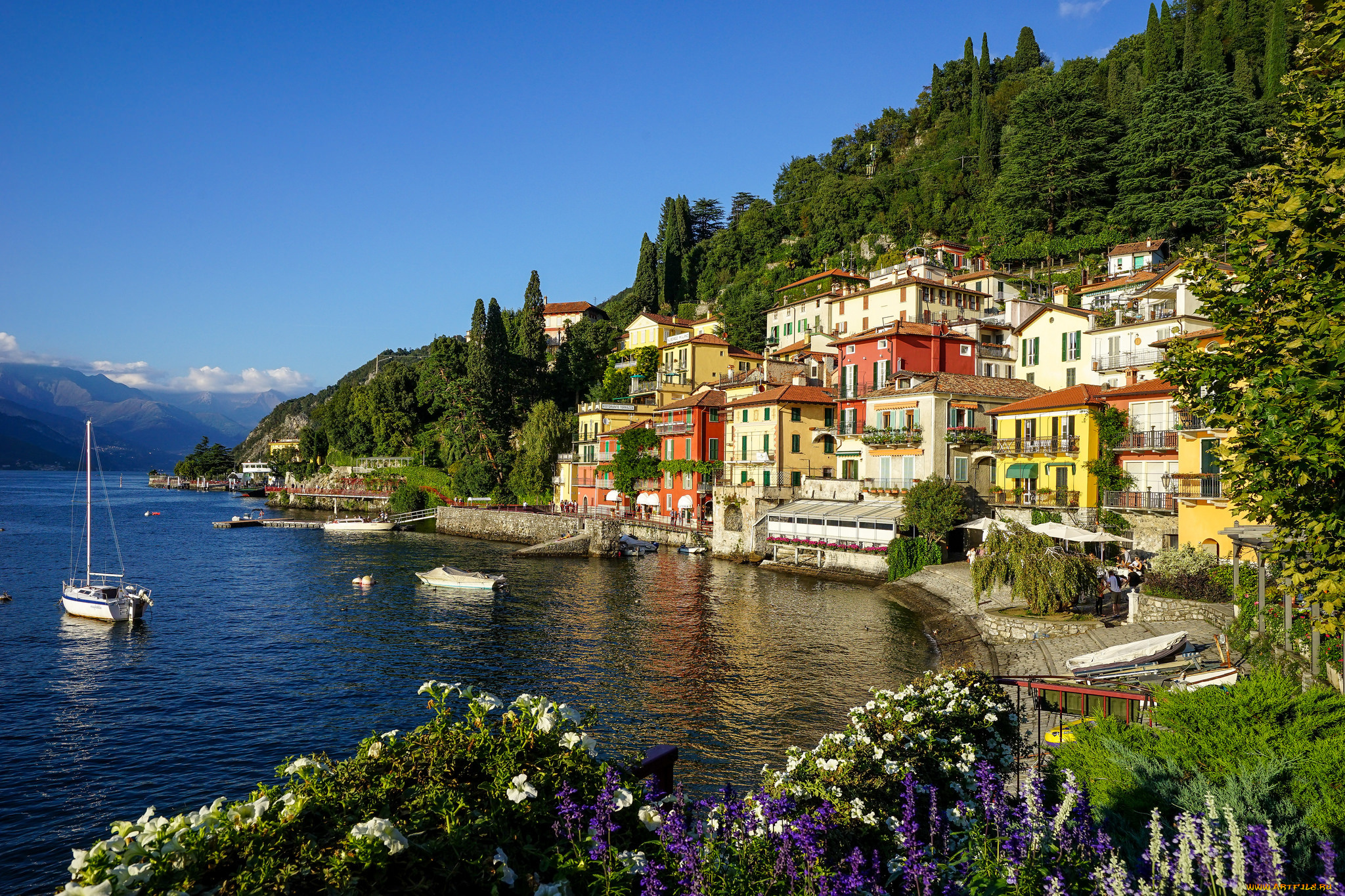 города, -, панорамы, озеро