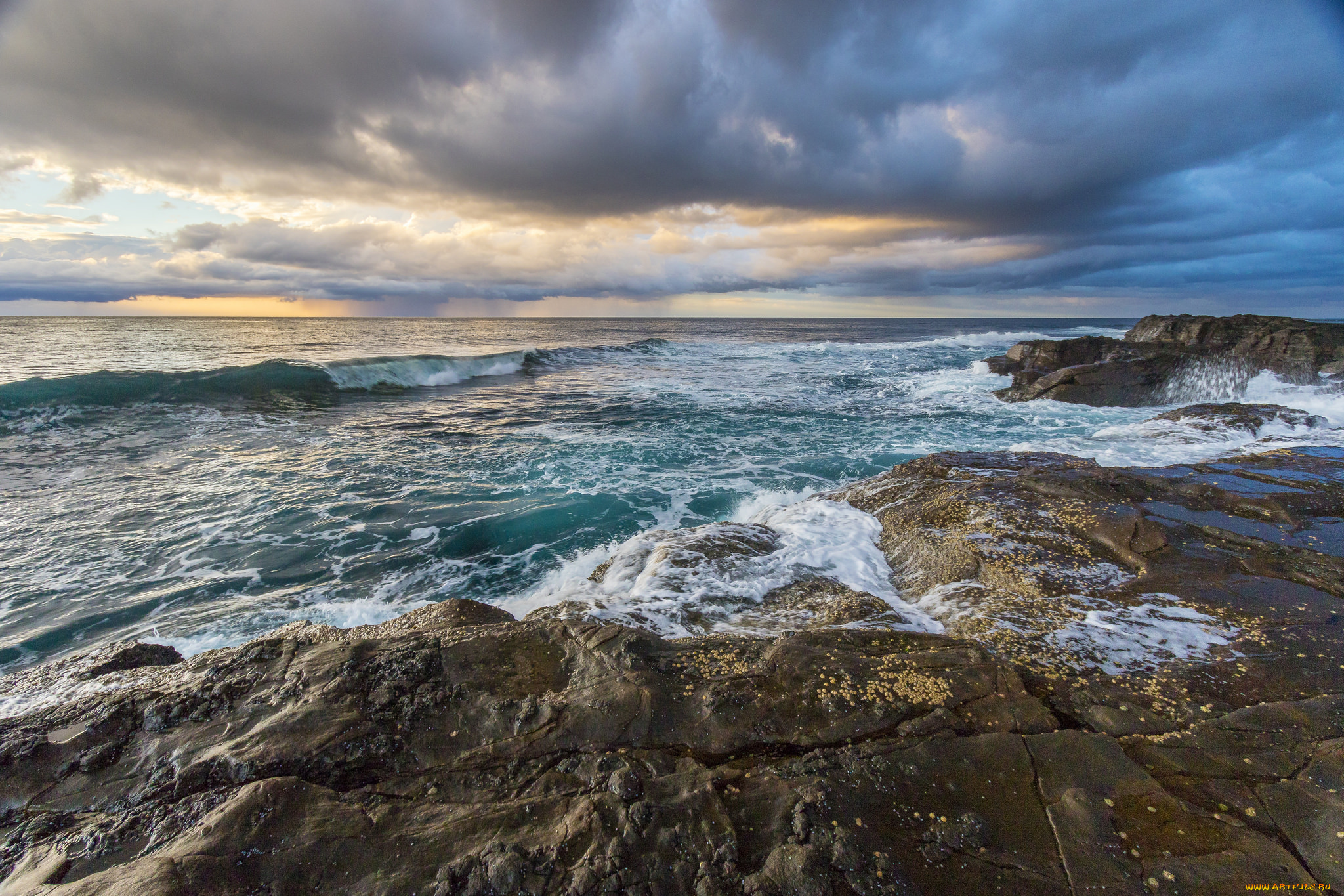 природа, побережье, простор