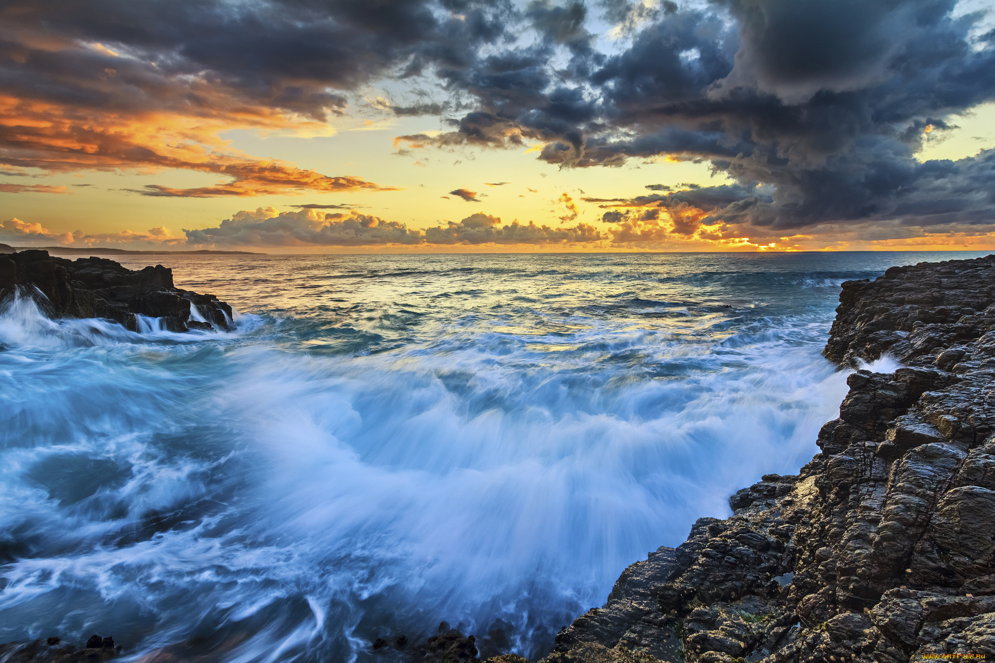 природа, побережье, простор