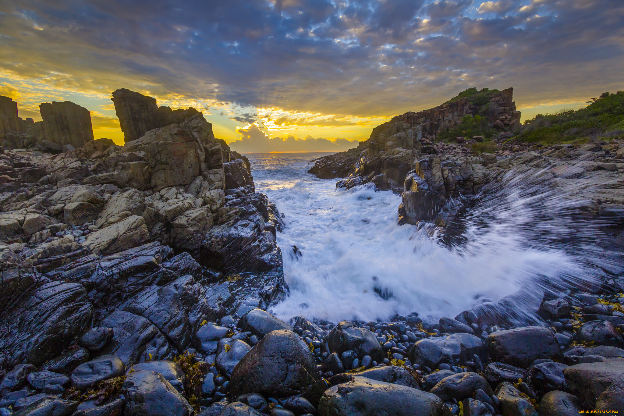 природа, побережье, простор