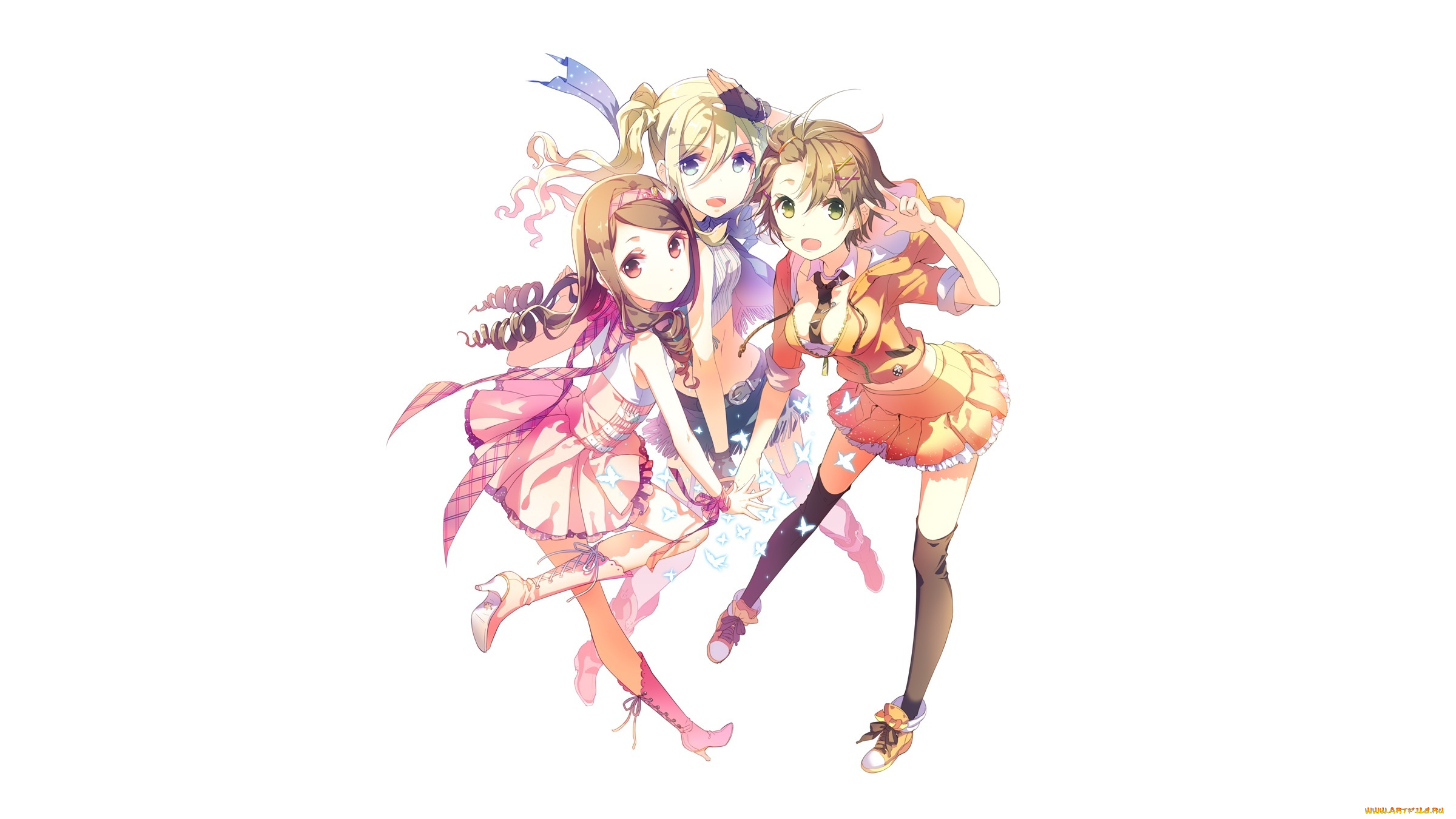 аниме, idolm@ster, фон, взгляд, девушки