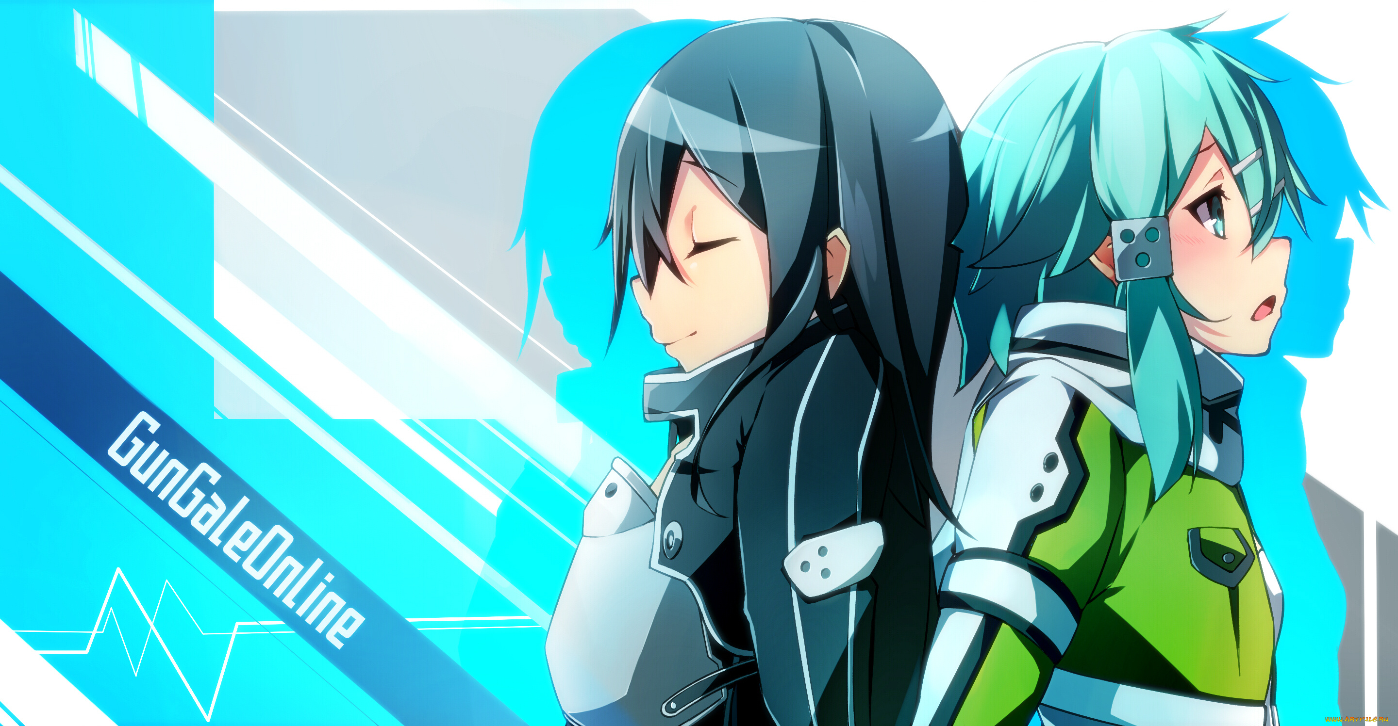 аниме, sword, art, online, девушки, взгляд, фон