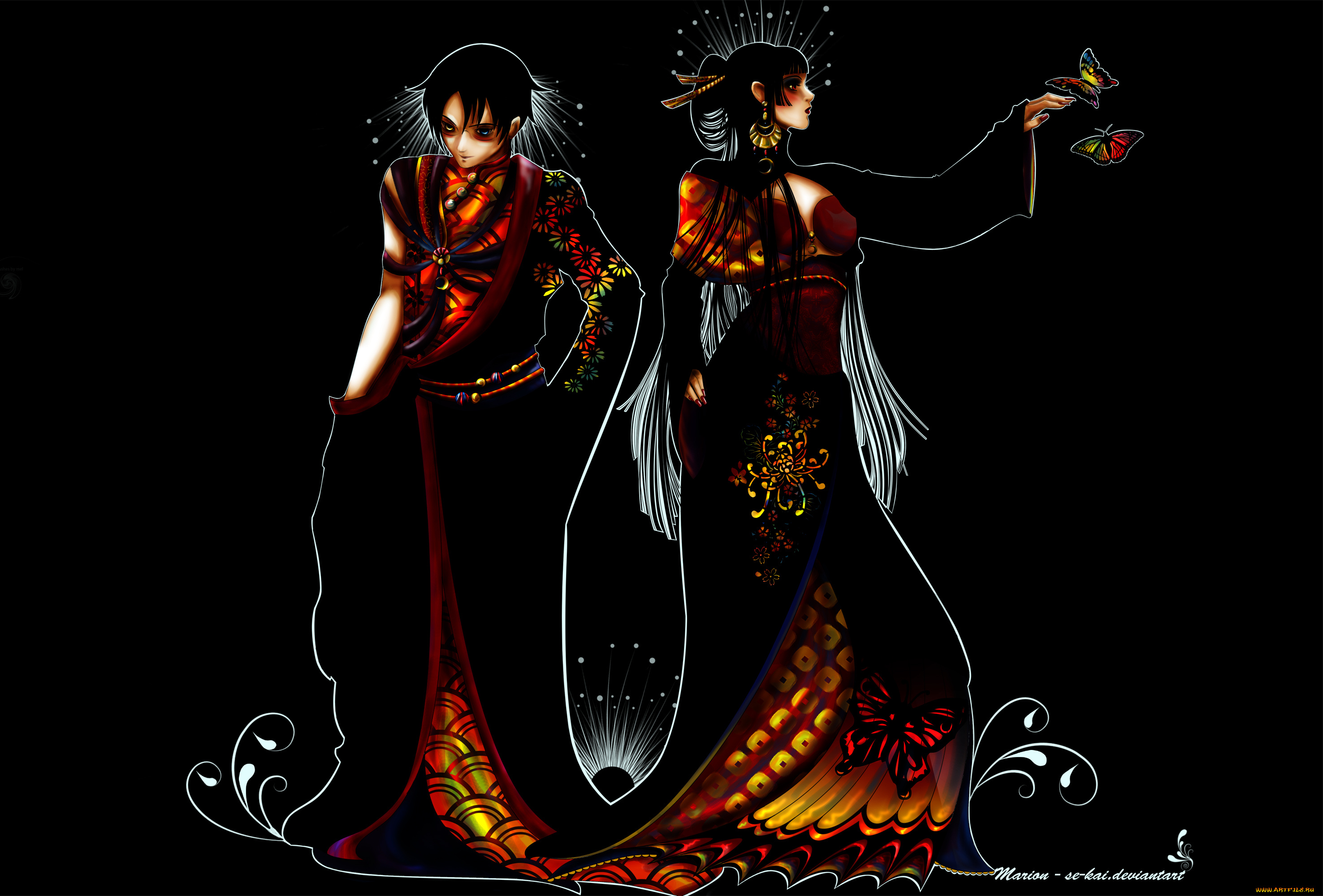 аниме, xxxholic, девушка, парень