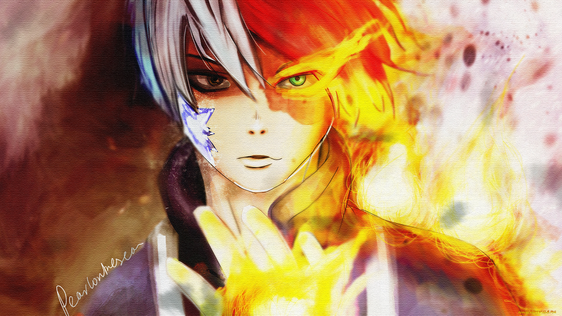 аниме, boku, no, hero, academia, тодороки, шото