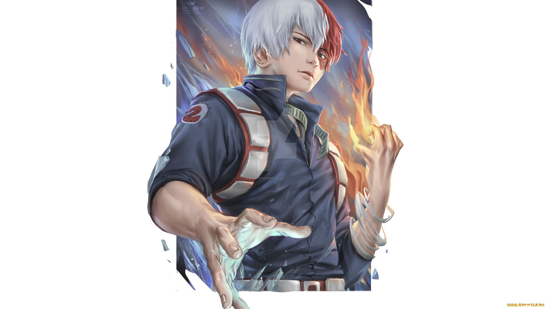 аниме, boku, no, hero, academia, тодороки, шото