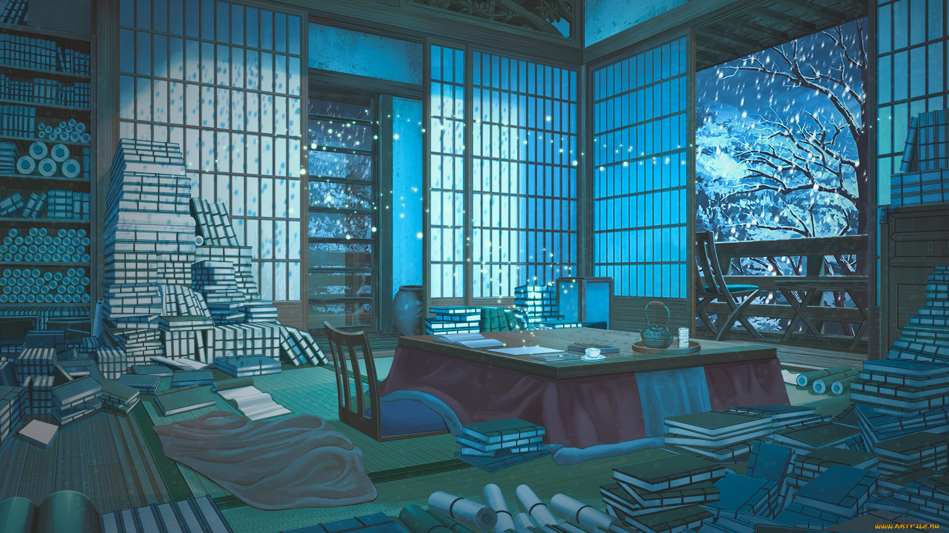 аниме, город, , улицы, , интерьер, , здания, комната