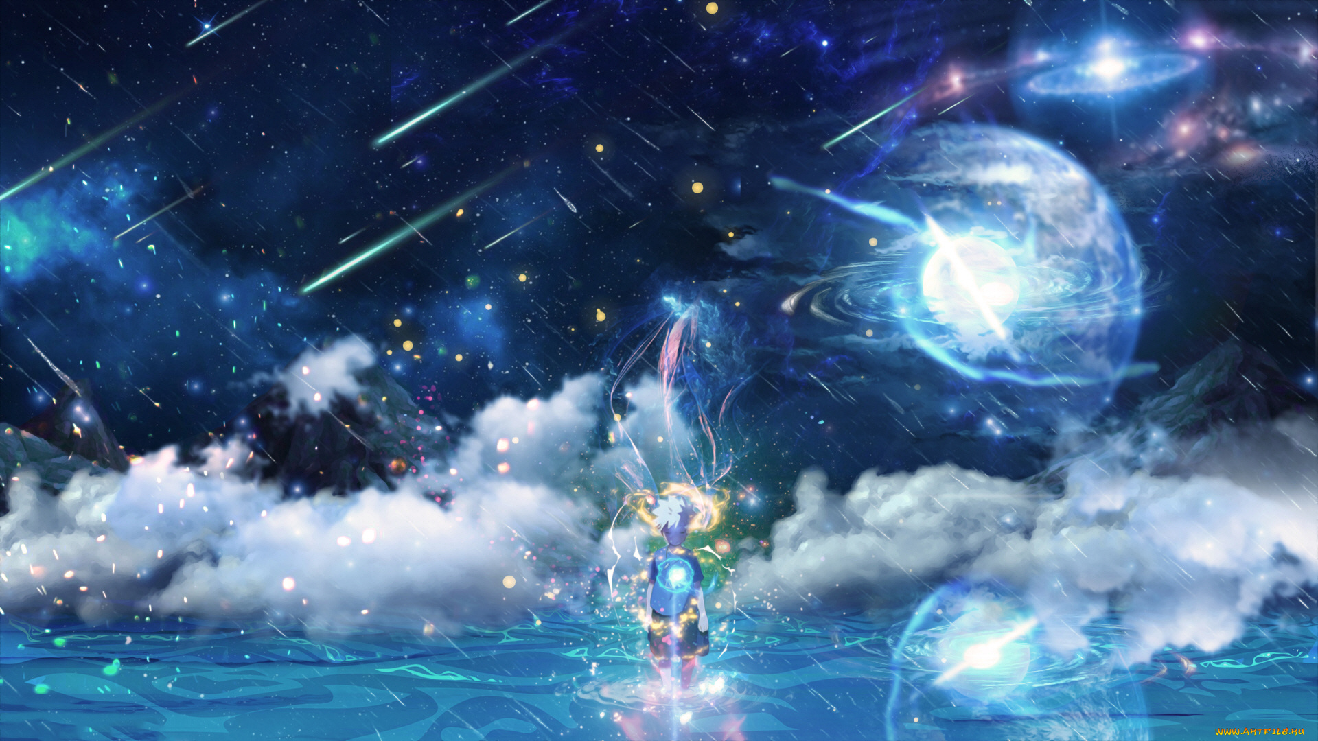 аниме, магия, , колдовство, , halloween, мальчик, космос