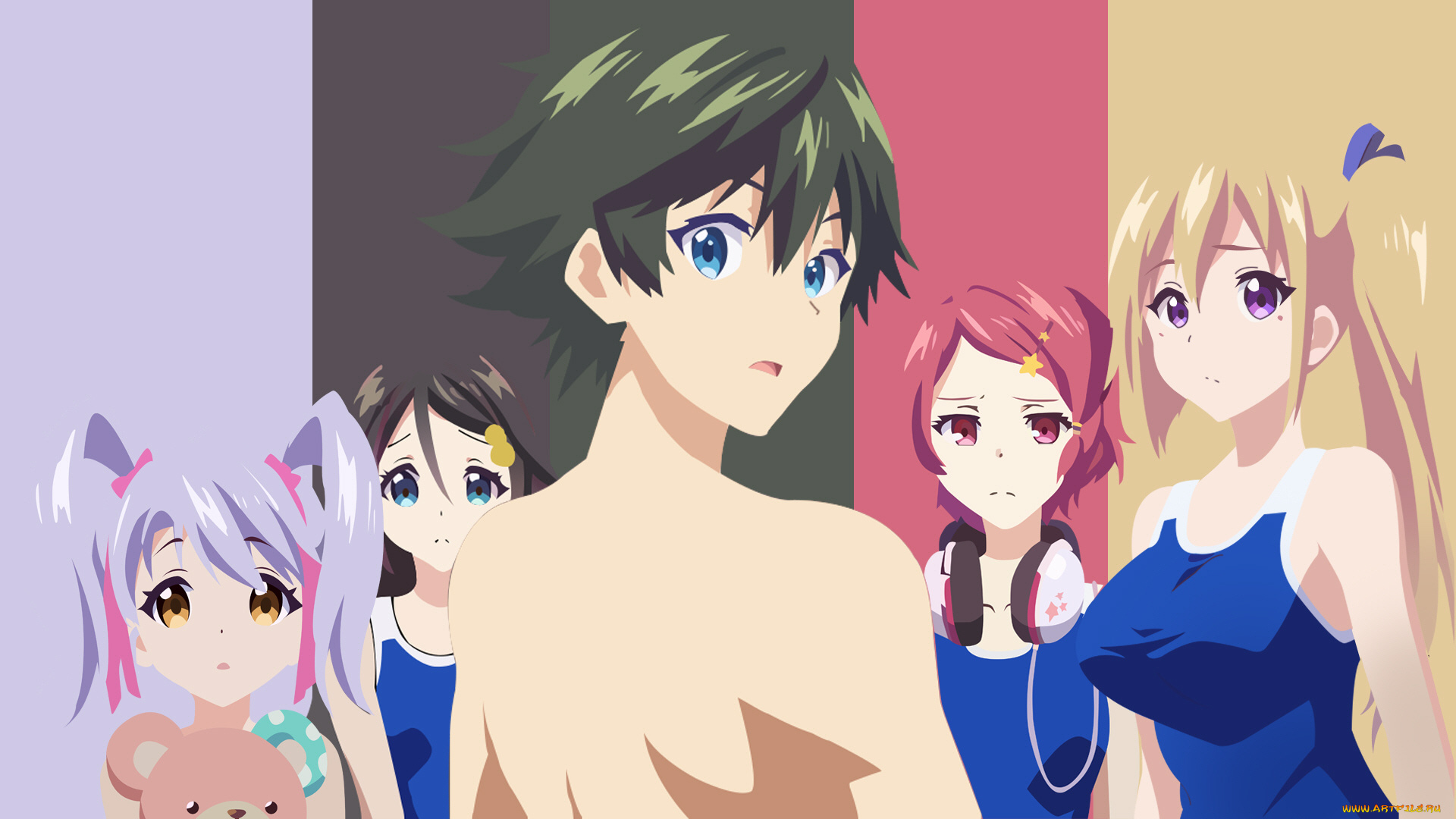 аниме, musaigen, no, phantom, world, девушки, парень