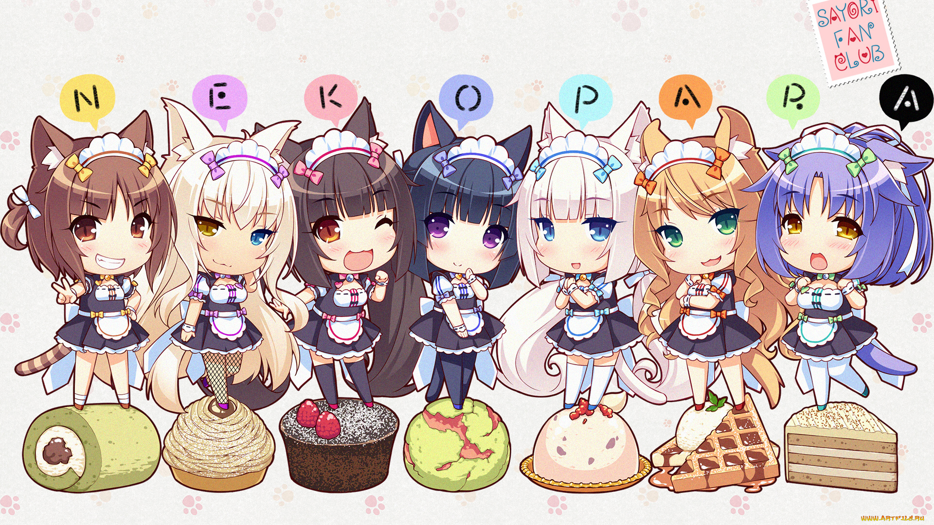аниме, nekopara, девочки