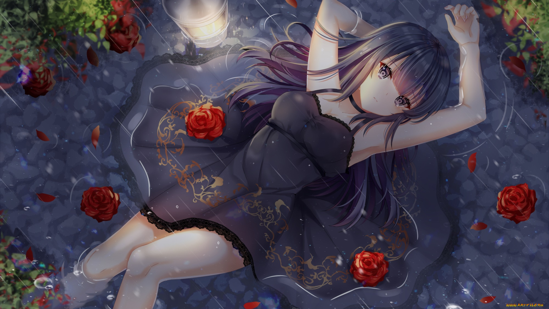 аниме, unknown, , другое, , девушка, взгляд, фон