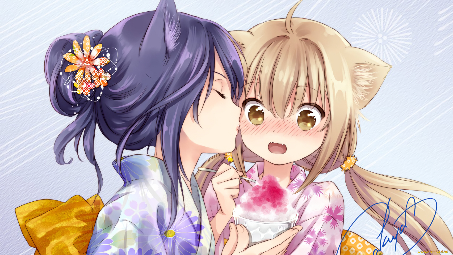 аниме, животные, , существа, девушки