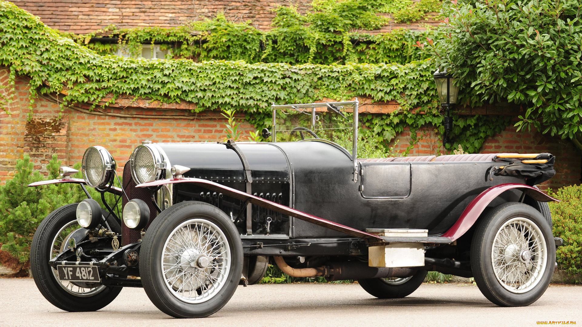 автомобили, классика, плющ, стены, черный, ретро