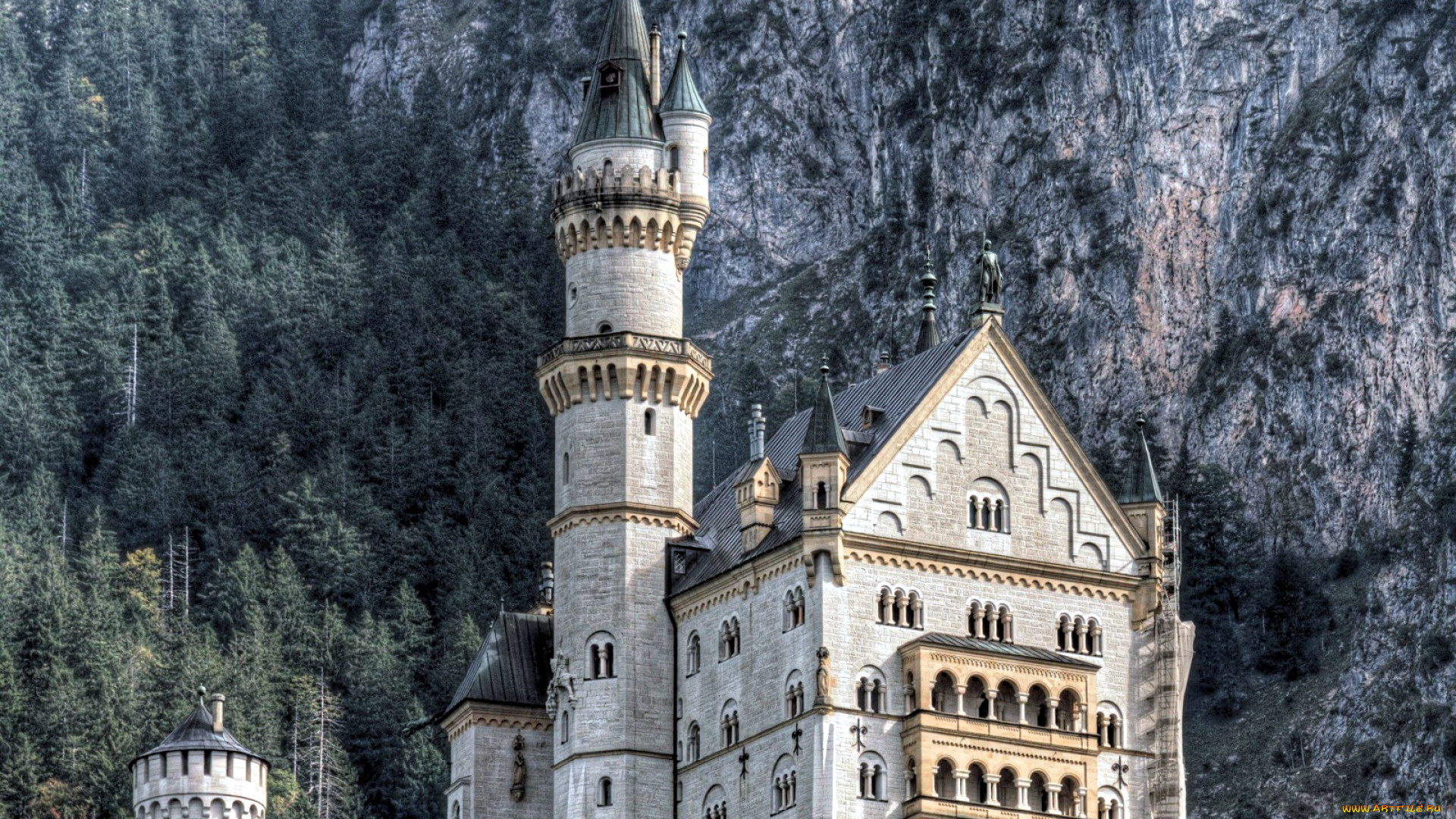 города, замок, нойшванштайн, , германия, castle, neuschwanstein