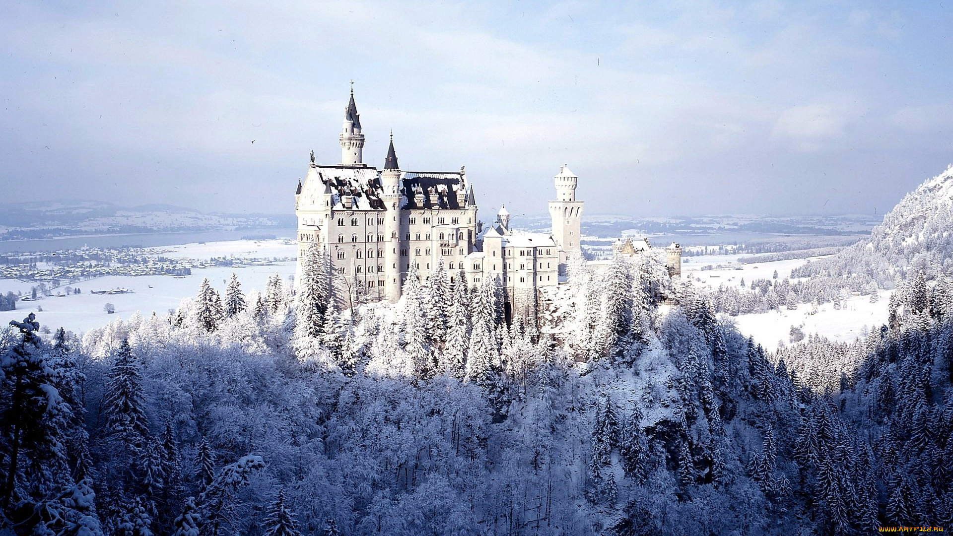 города, замок, нойшванштайн, , германия, castle, neuschwanstein