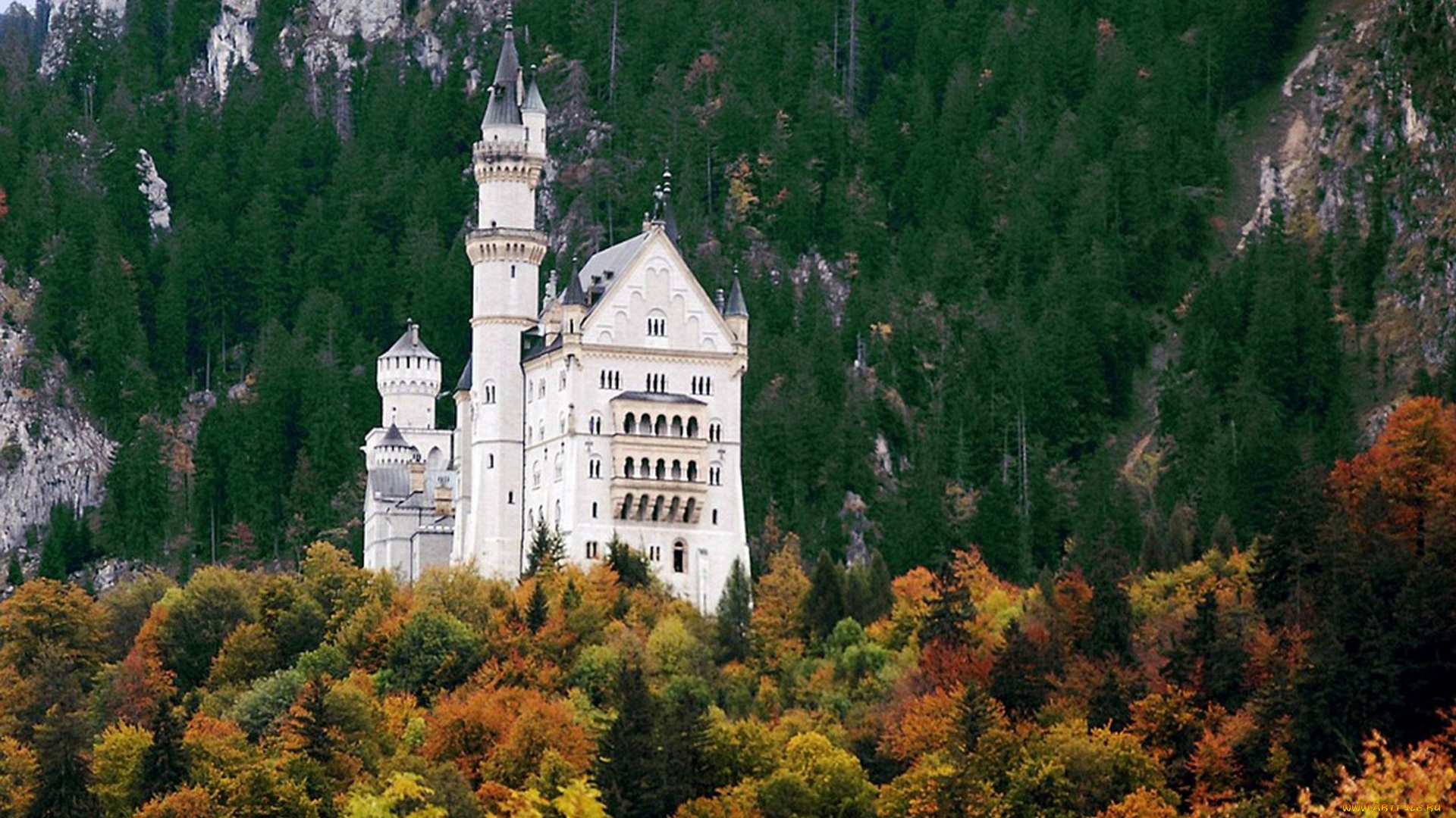города, замок, нойшванштайн, , германия, castle, neuschwanstein
