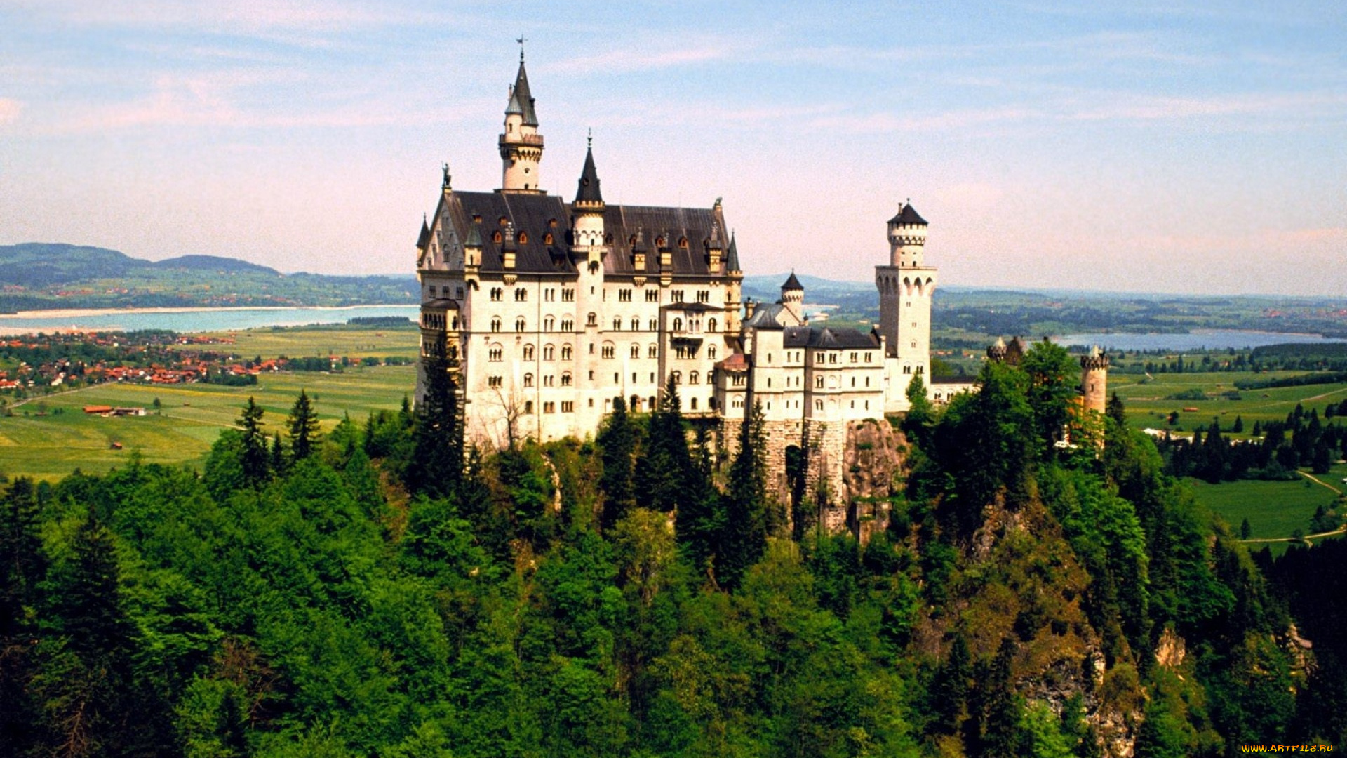 города, замок, нойшванштайн, , германия, castle, neuschwanstein