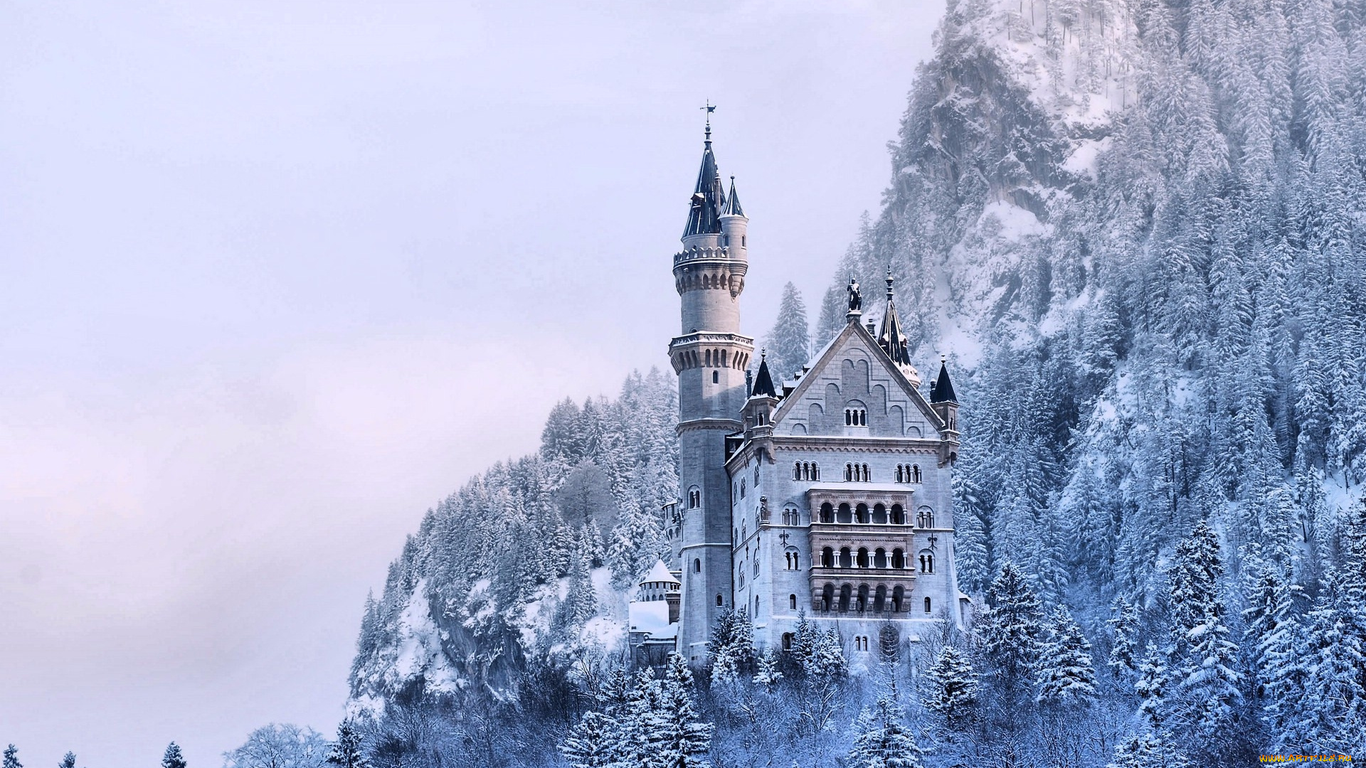 города, замок, нойшванштайн, , германия, castle, neuschwanstein