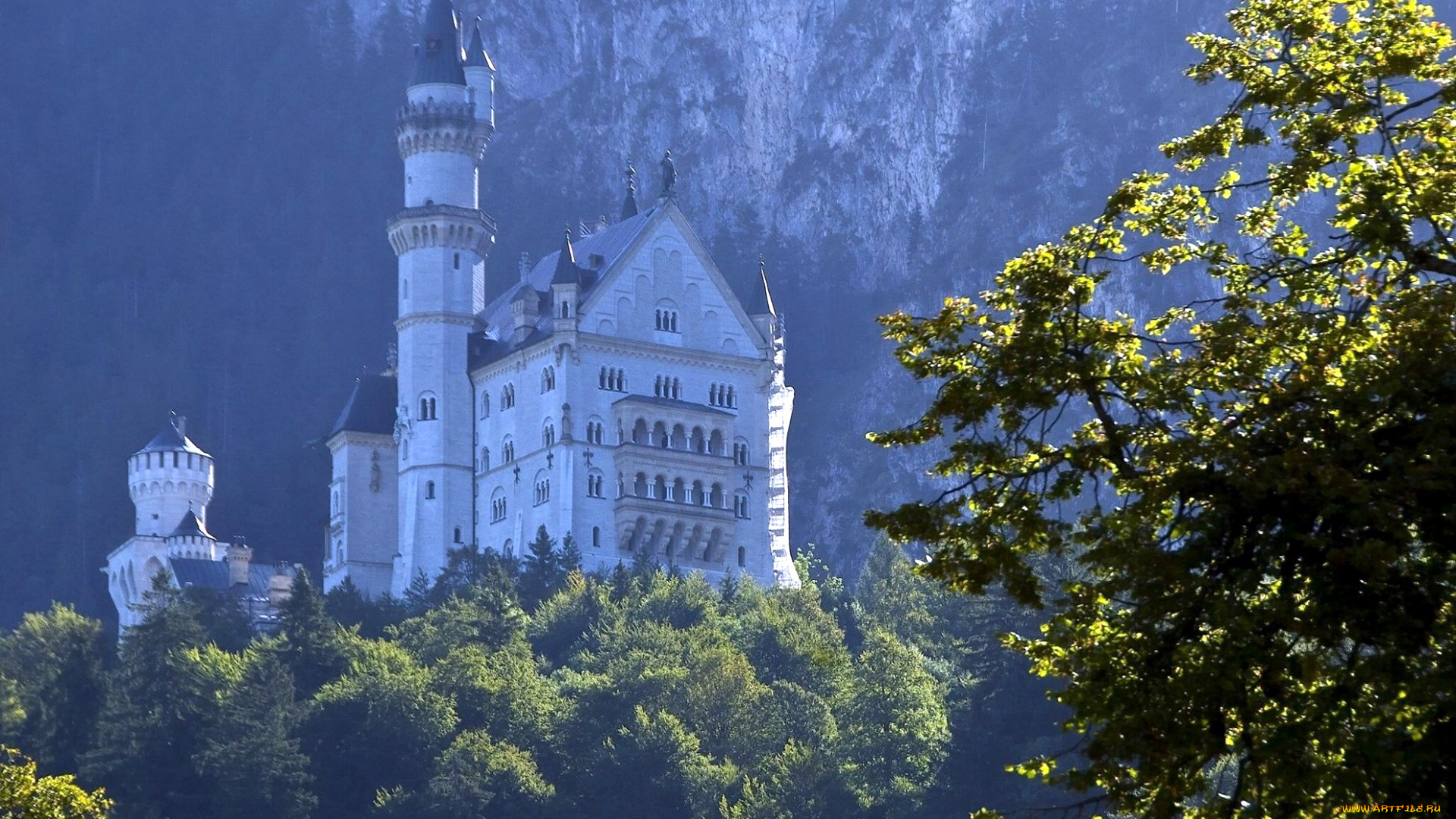 города, замок, нойшванштайн, , германия, castle, neuschwanstein