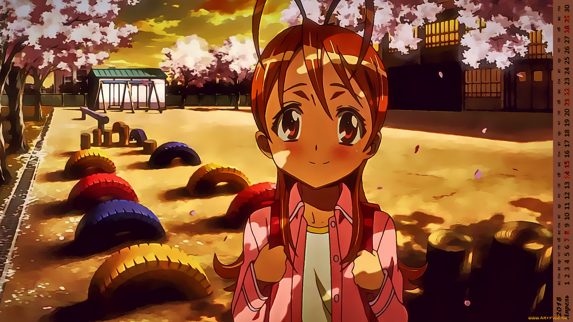 календари, аниме, девочка, взгляд