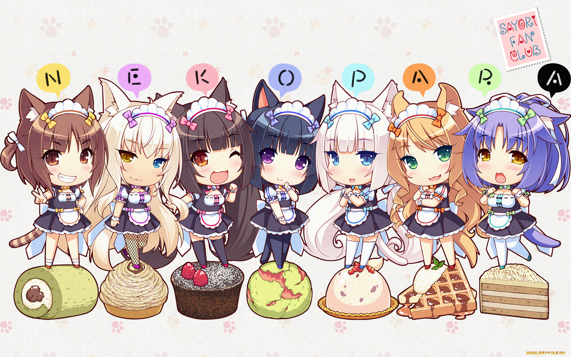 аниме, nekopara, девочки