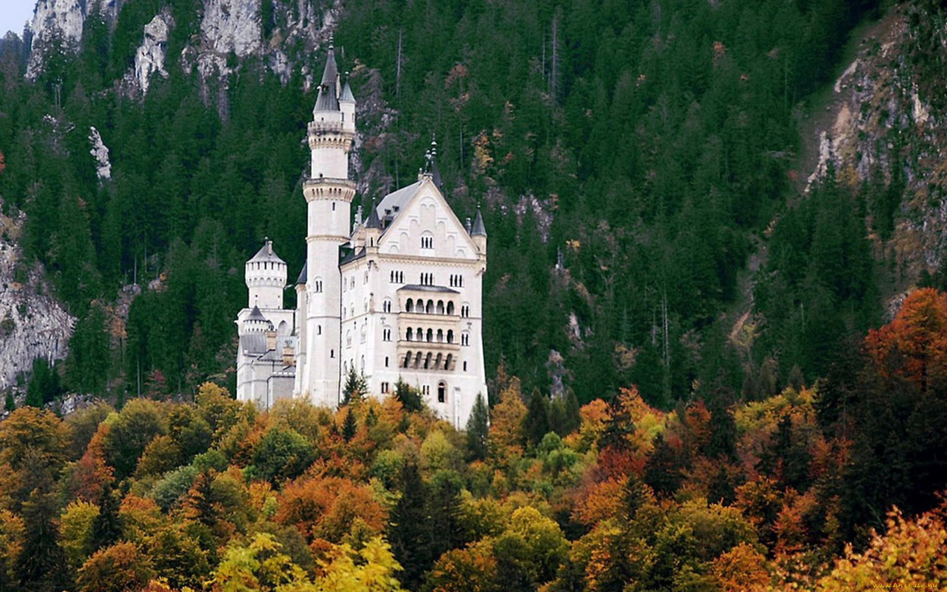 города, замок, нойшванштайн, , германия, castle, neuschwanstein