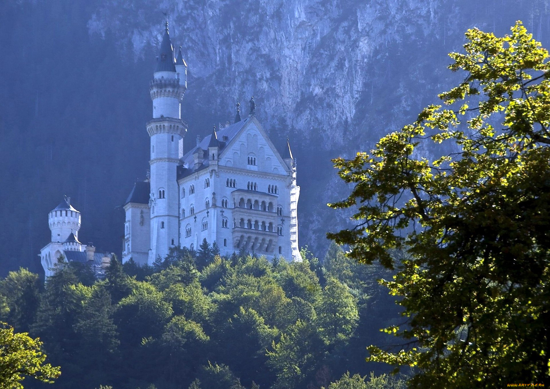 города, замок, нойшванштайн, , германия, castle, neuschwanstein
