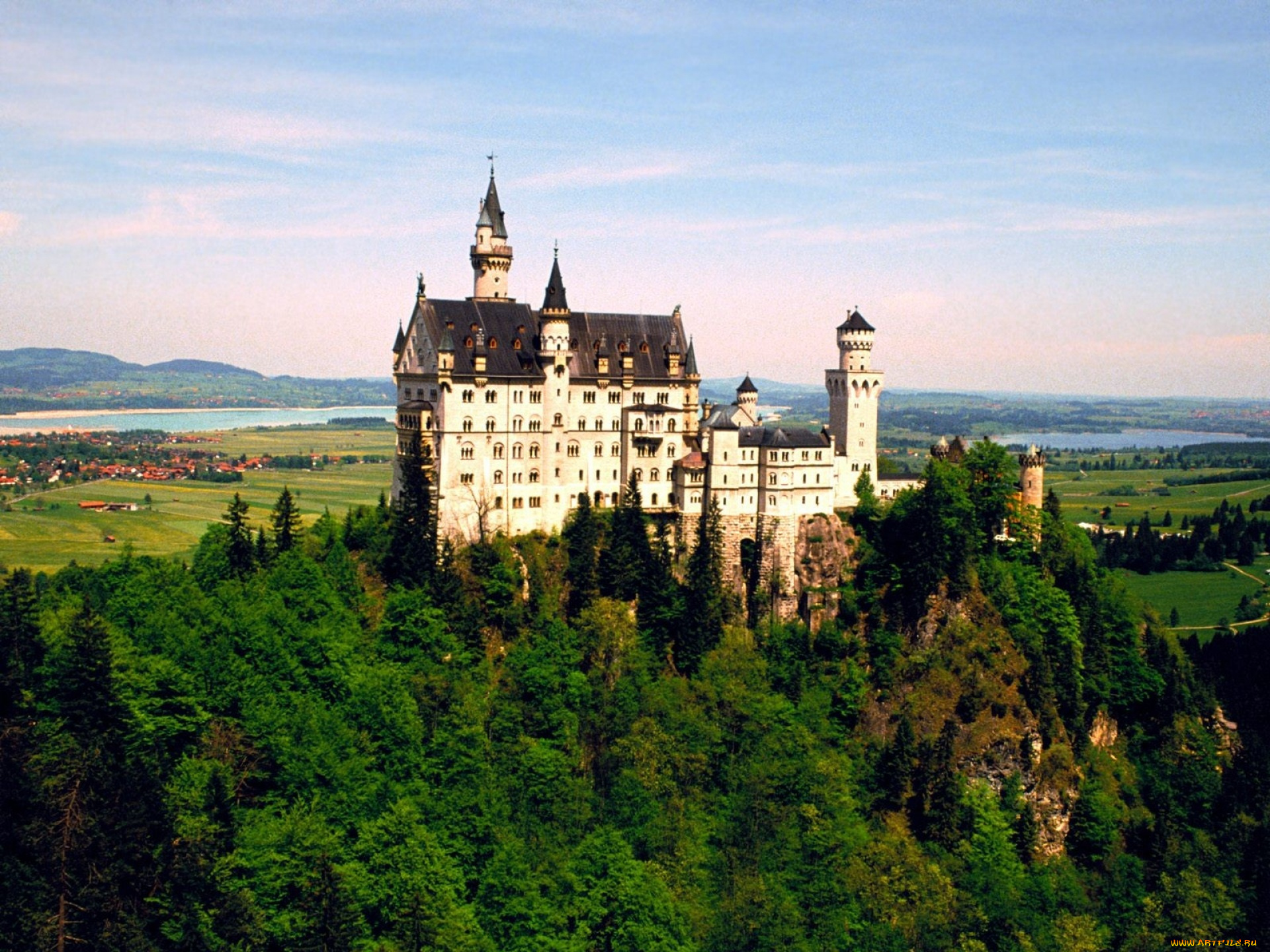 города, замок, нойшванштайн, , германия, castle, neuschwanstein