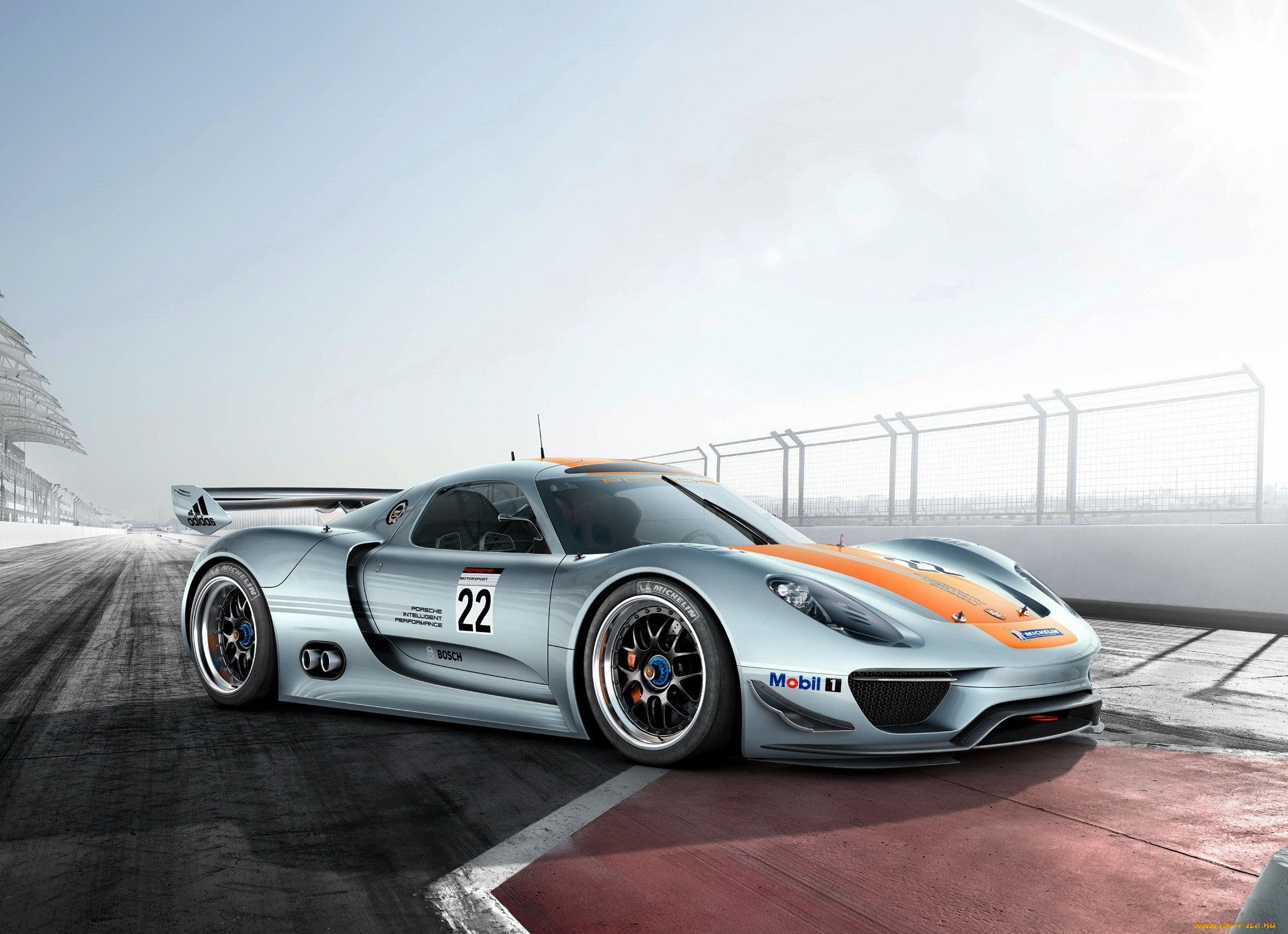 автомобили, porsche, 918, spyder, rsr, порше, трасса, серебристый