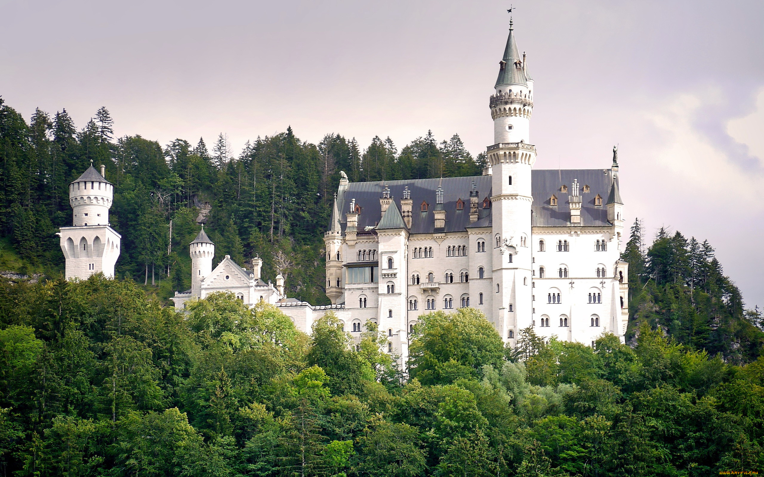 города, замок, нойшванштайн, , германия, castle, neuschwanstein