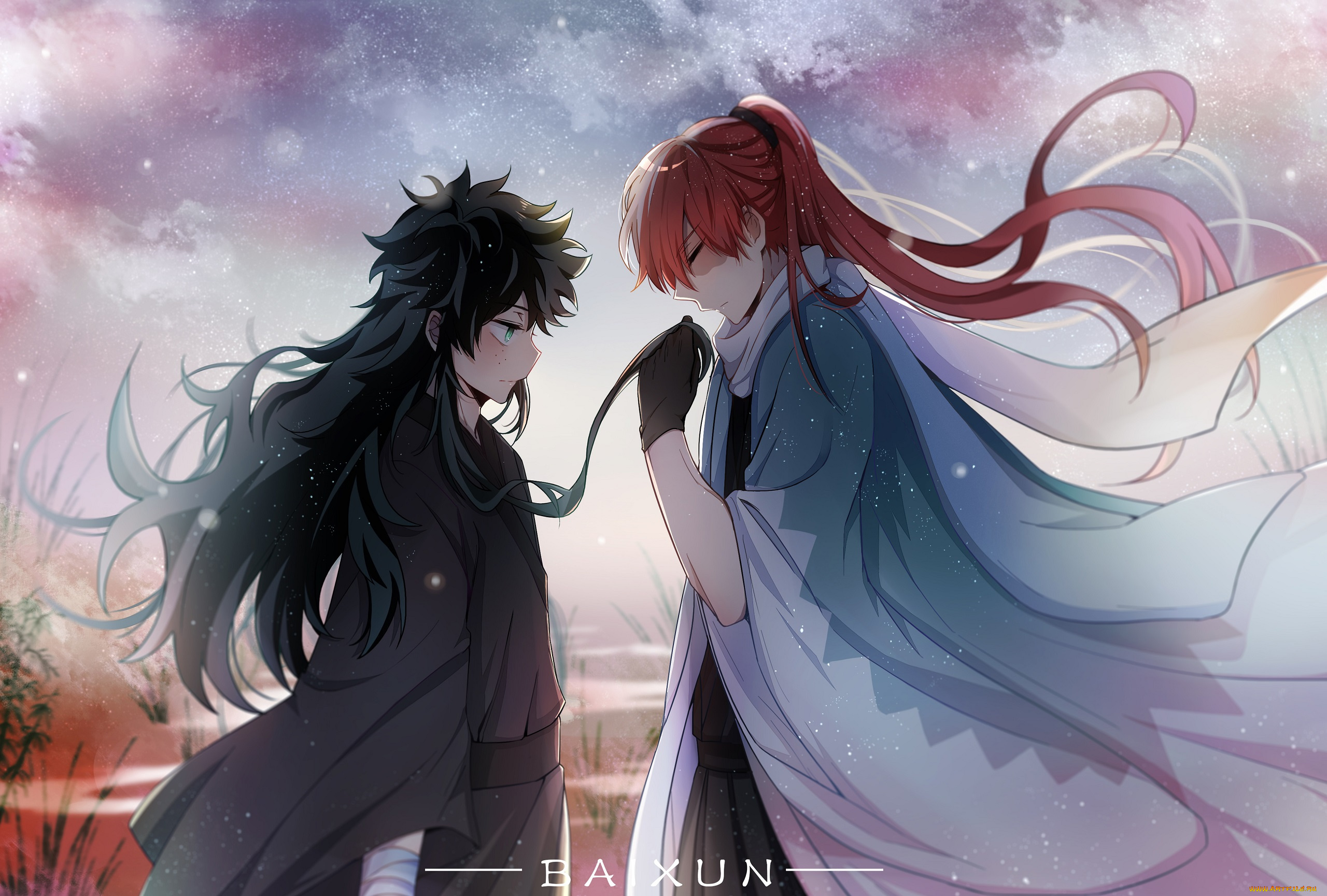 аниме, boku, no, hero, academia, my, hero, academia, tododeku, fanart, from, pixiv, todoroki, shouto, midoriya, izuku, boku, no