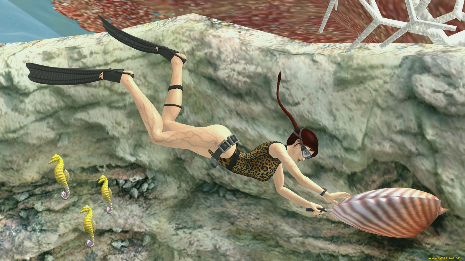 3д, графика, люди, , people, девушка, море, фон, взгляд