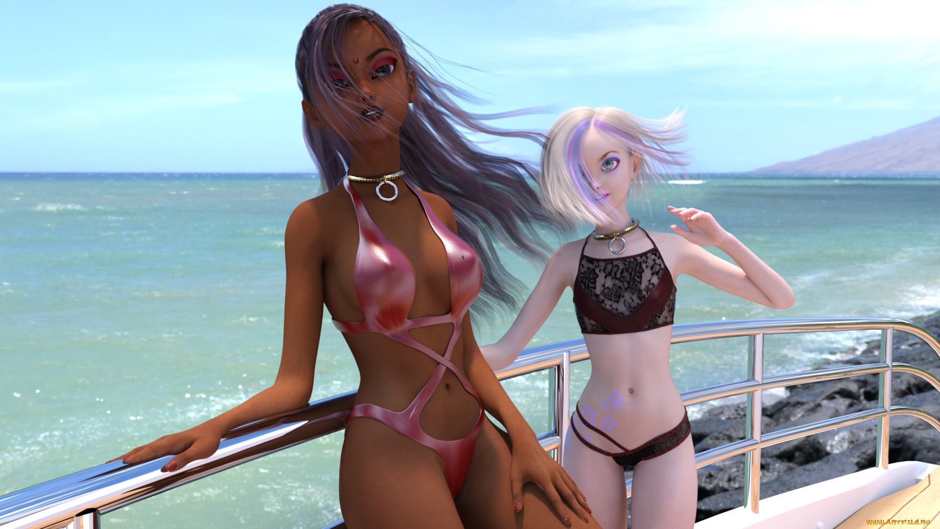 3д, графика, люди, , people, девушка, взгляд, фон