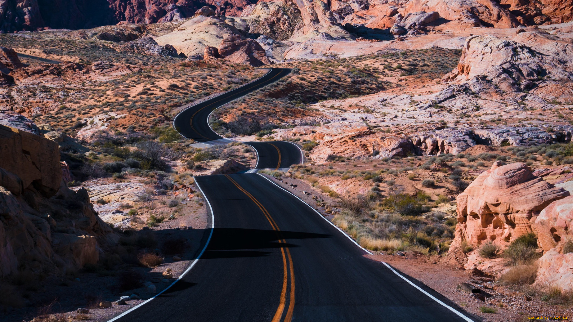 природа, дороги, долина, дорога