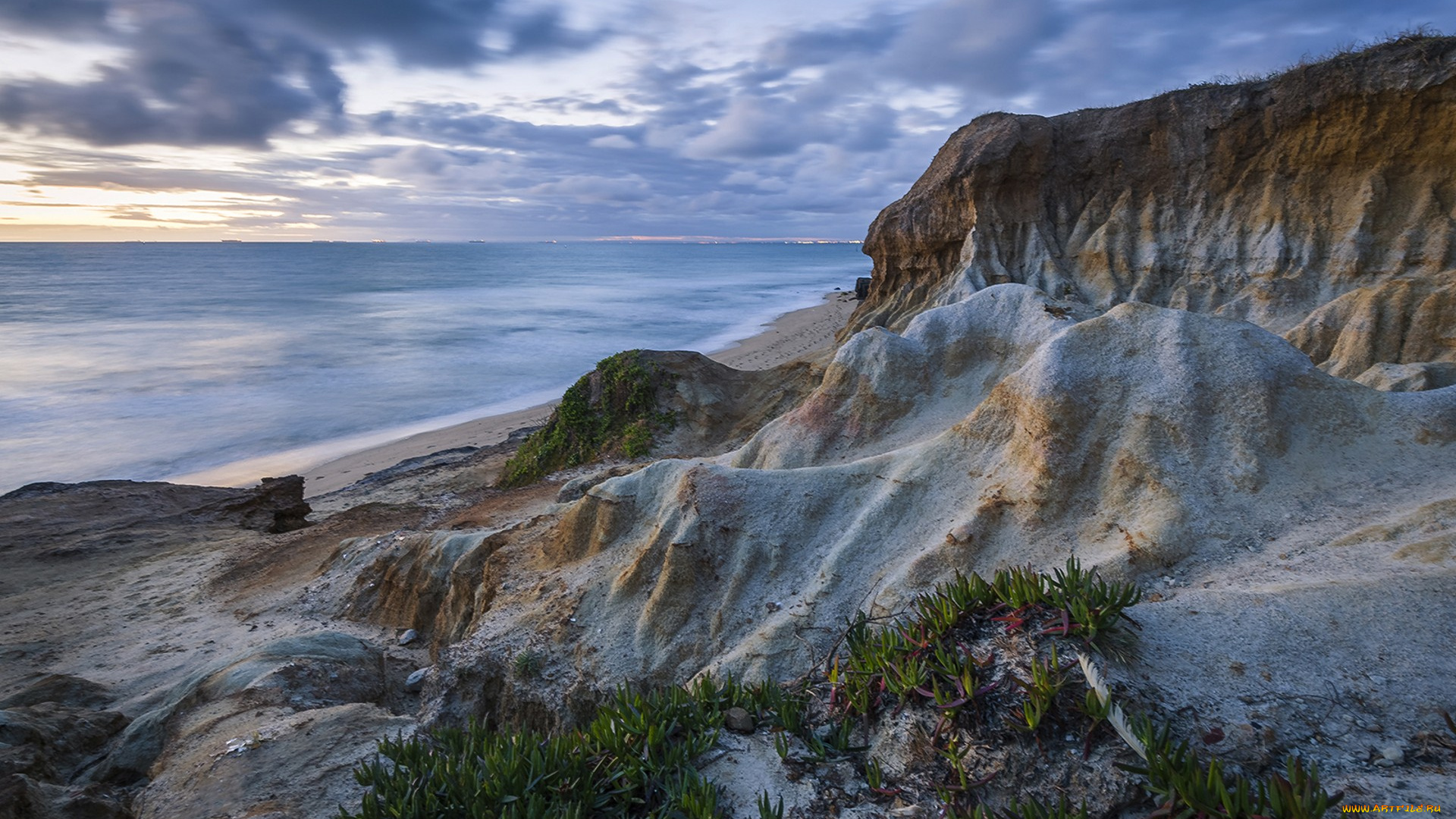 природа, побережье, простор