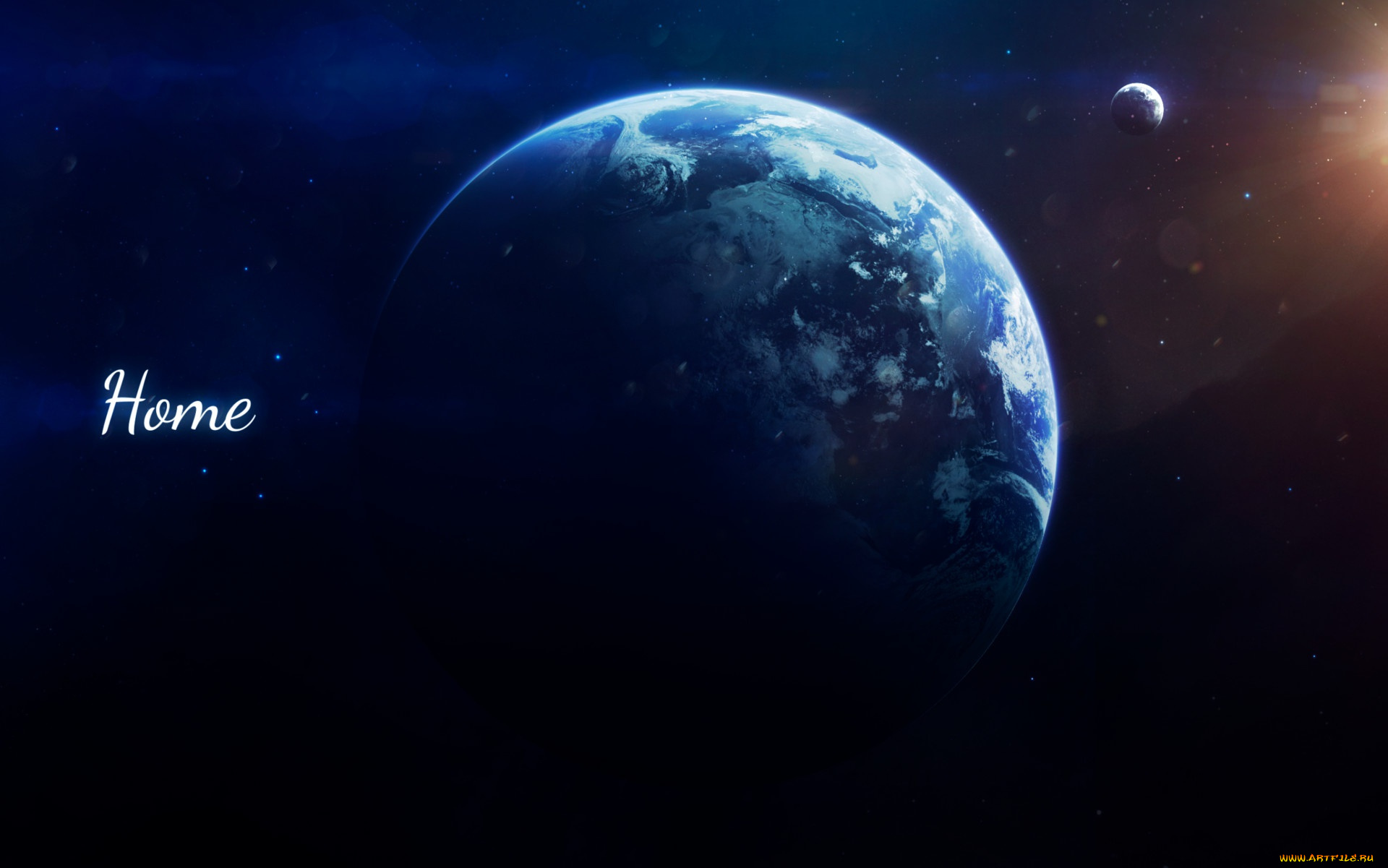 космос, земля, свет, дом, планета, луна