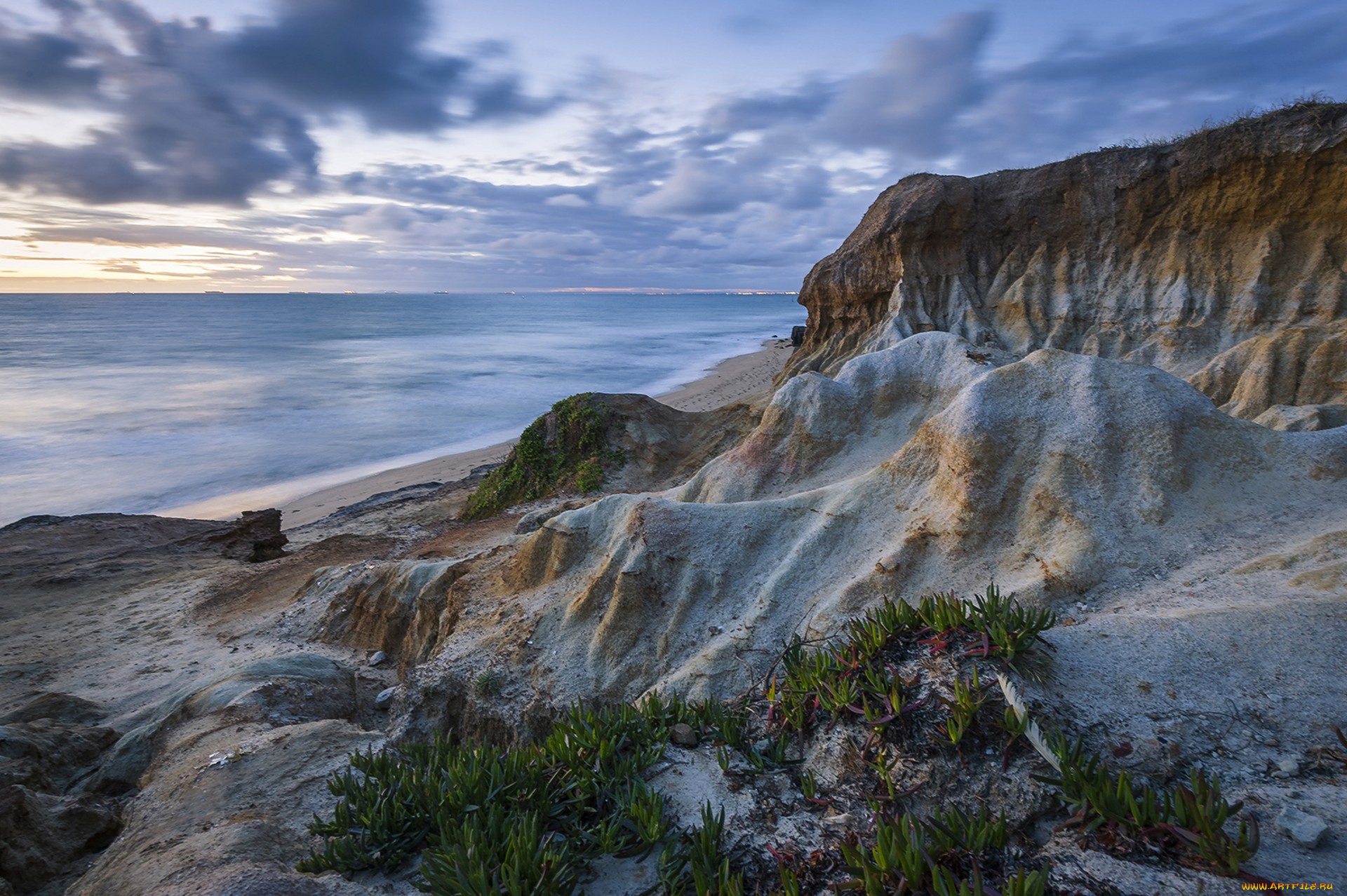 природа, побережье, простор