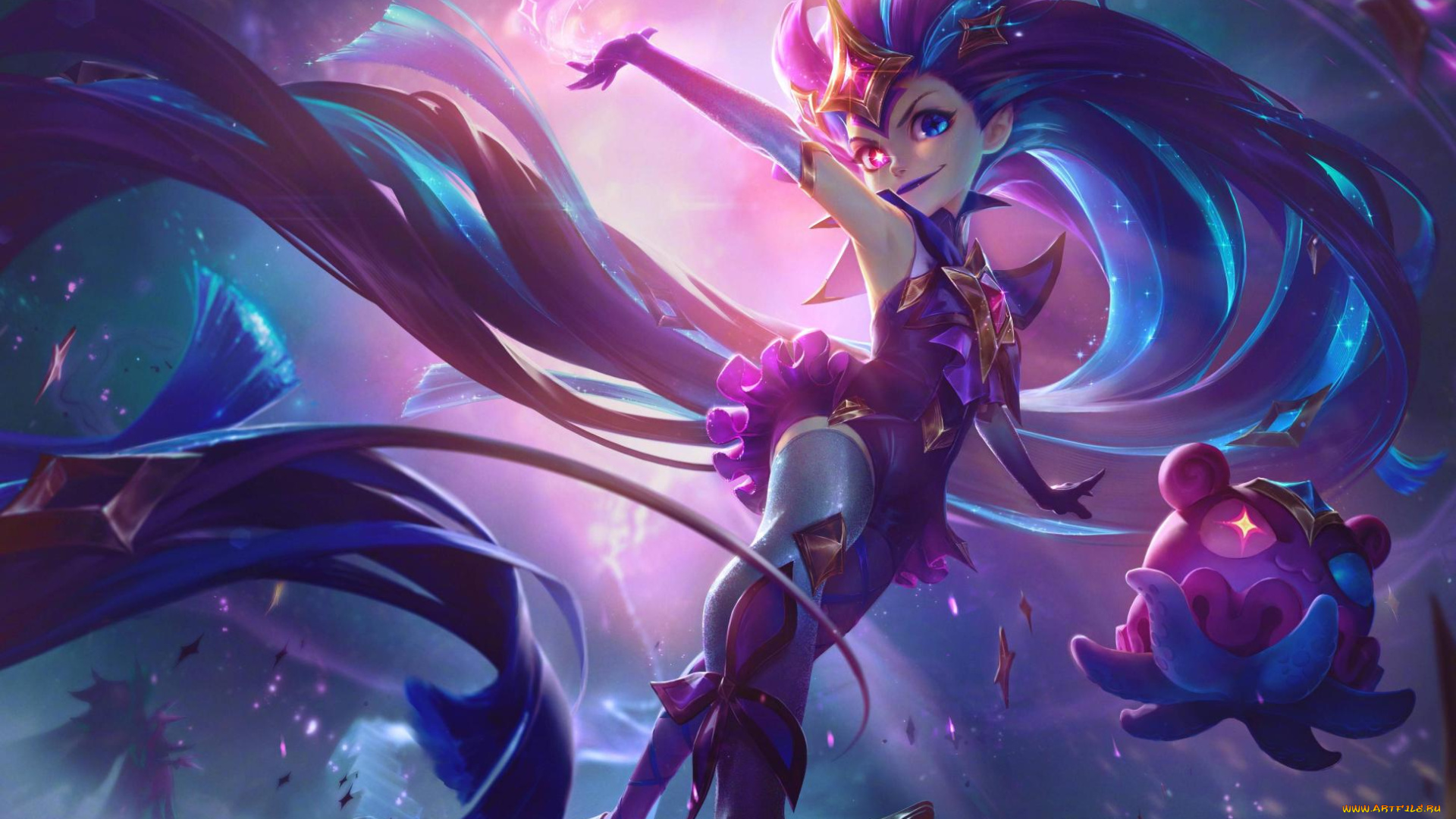 видео, игры, league, of, legends, девушка, волосы, существо