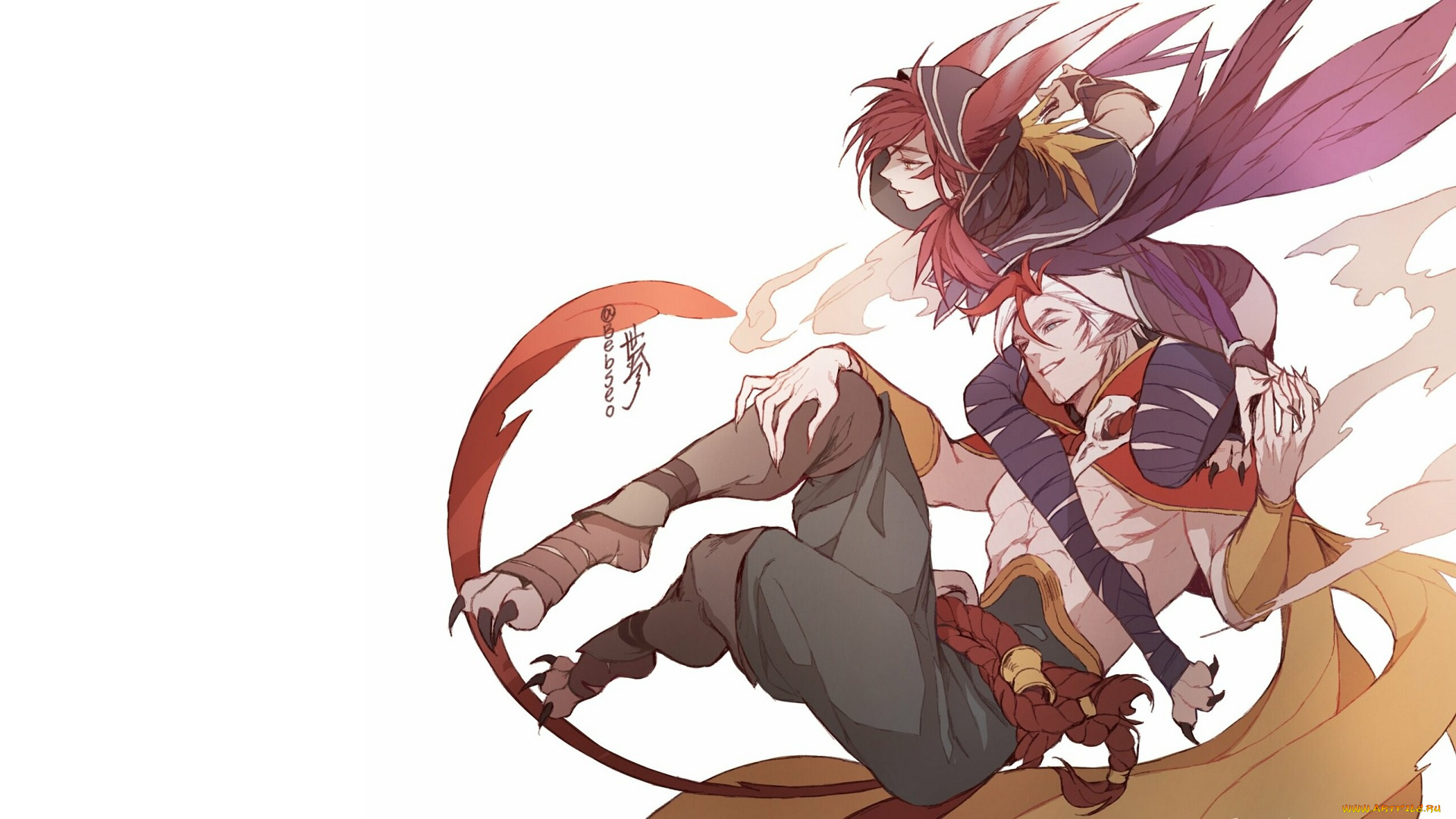 видео, игры, league, of, legends, rakan, xayah, пара