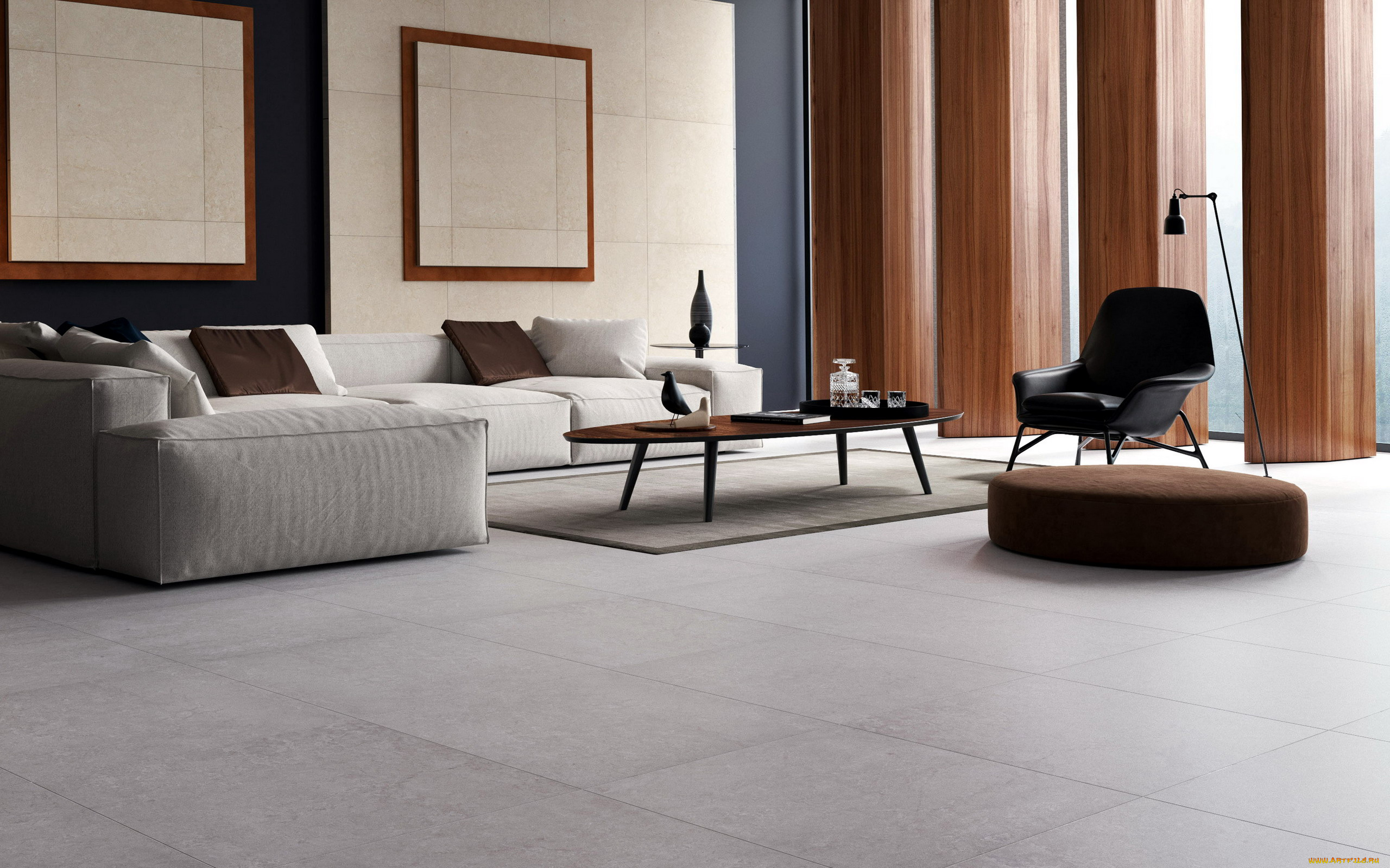 интерьер, гостиная, мягкий, уголок