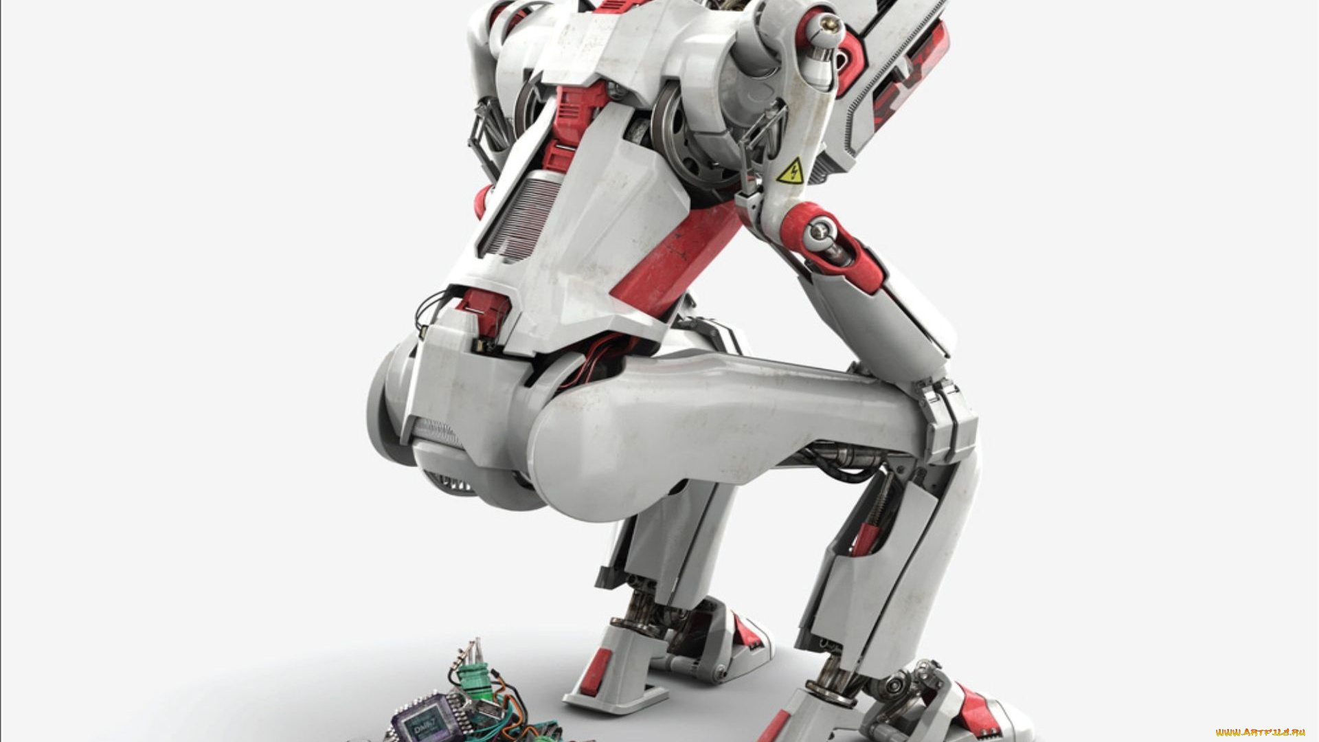 3д, графика, юмор, , humor, робот, детали