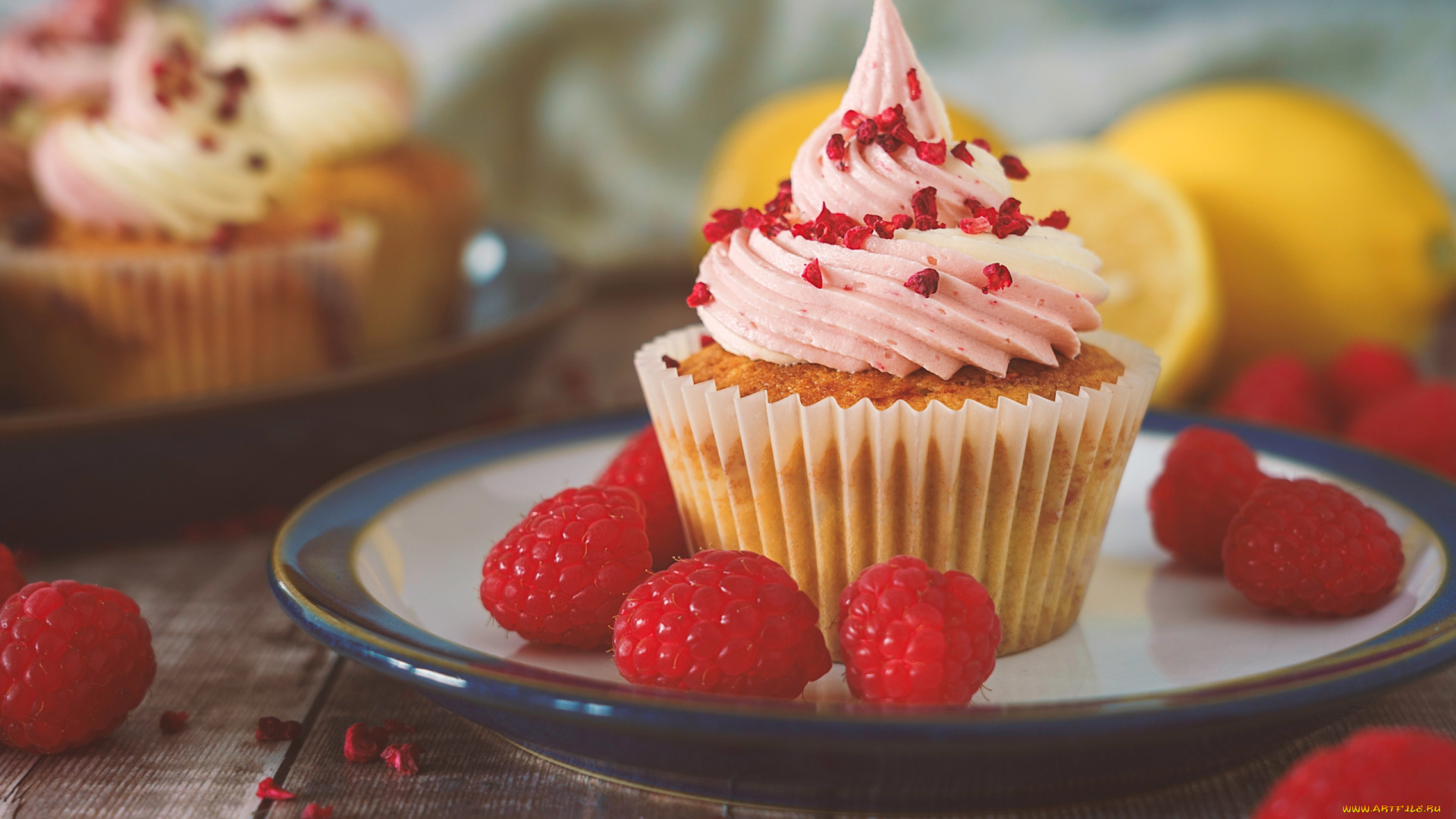 еда, пирожные, , кексы, , печенье, капкейк, кекс, малина