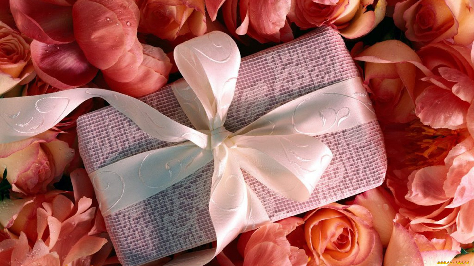 праздничные, подарки, и, коробочки, подарок, коробка, цветы, розы, лента