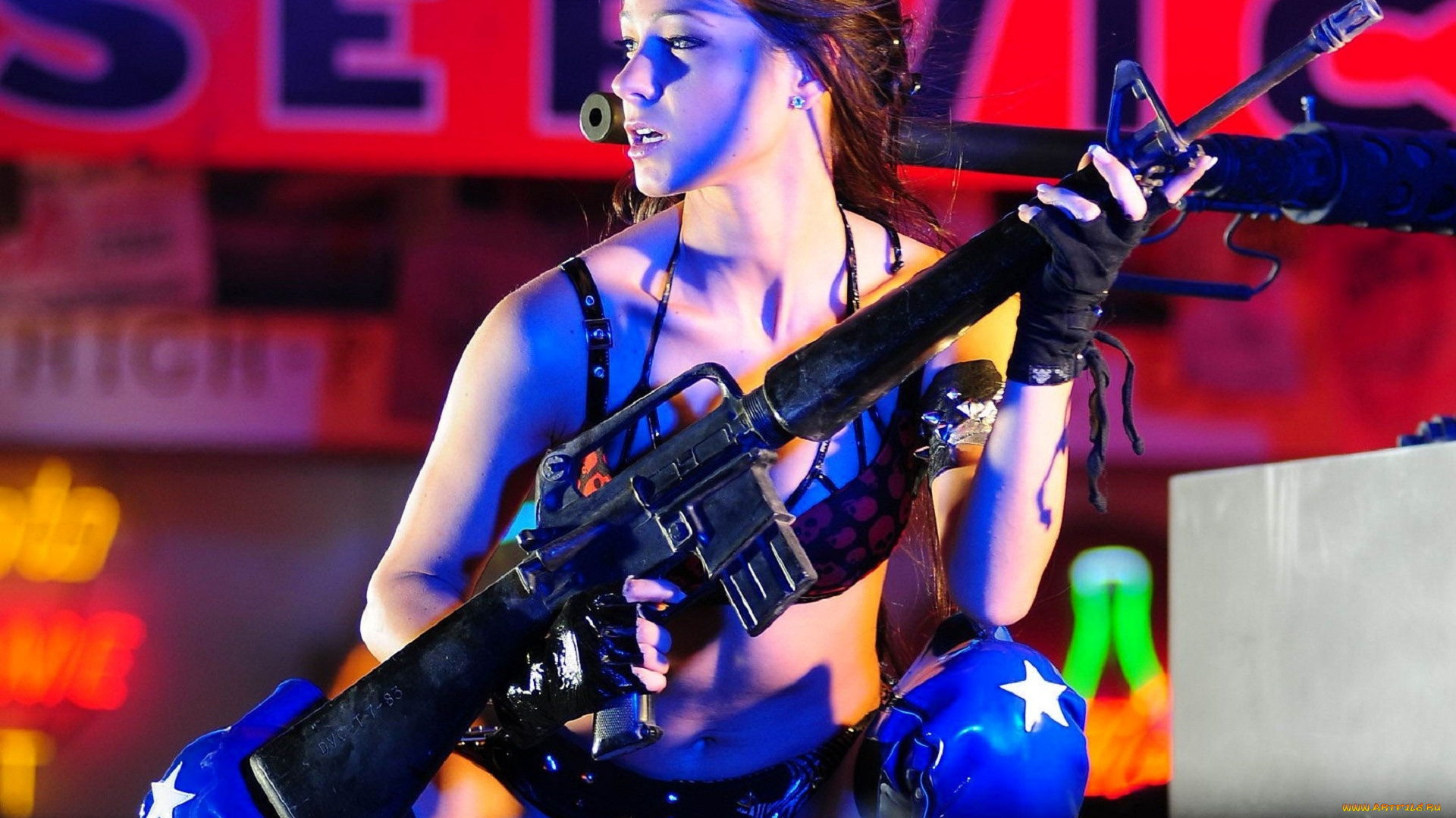 девушки, melisa, mendiny, , kristina, uhrinova, шатенка, белье, сапоги, оружие