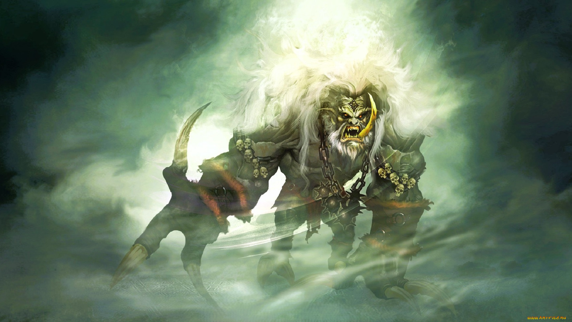 видео, игры, mummy, online, монстр, клыки, когти, черепа, туман