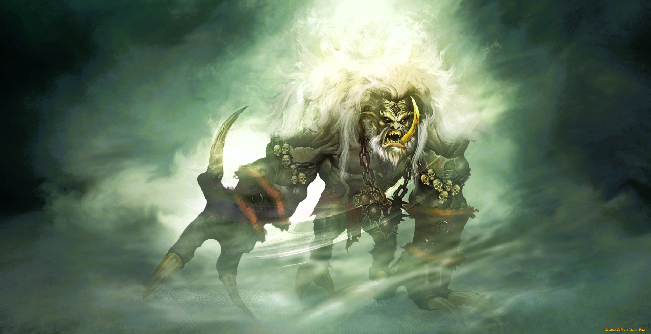 видео, игры, mummy, online, монстр, клыки, когти, черепа, туман