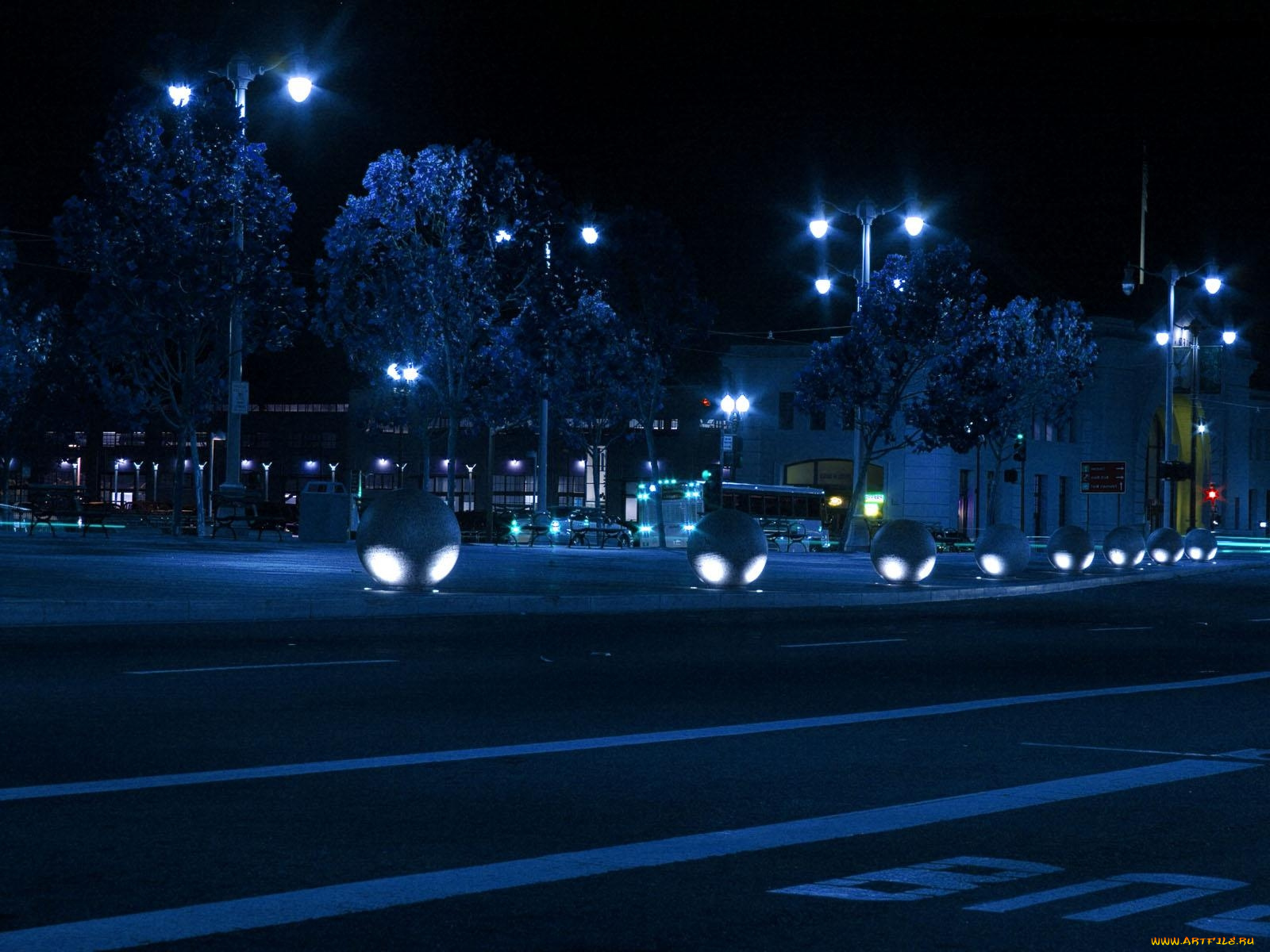 города, огни, ночного