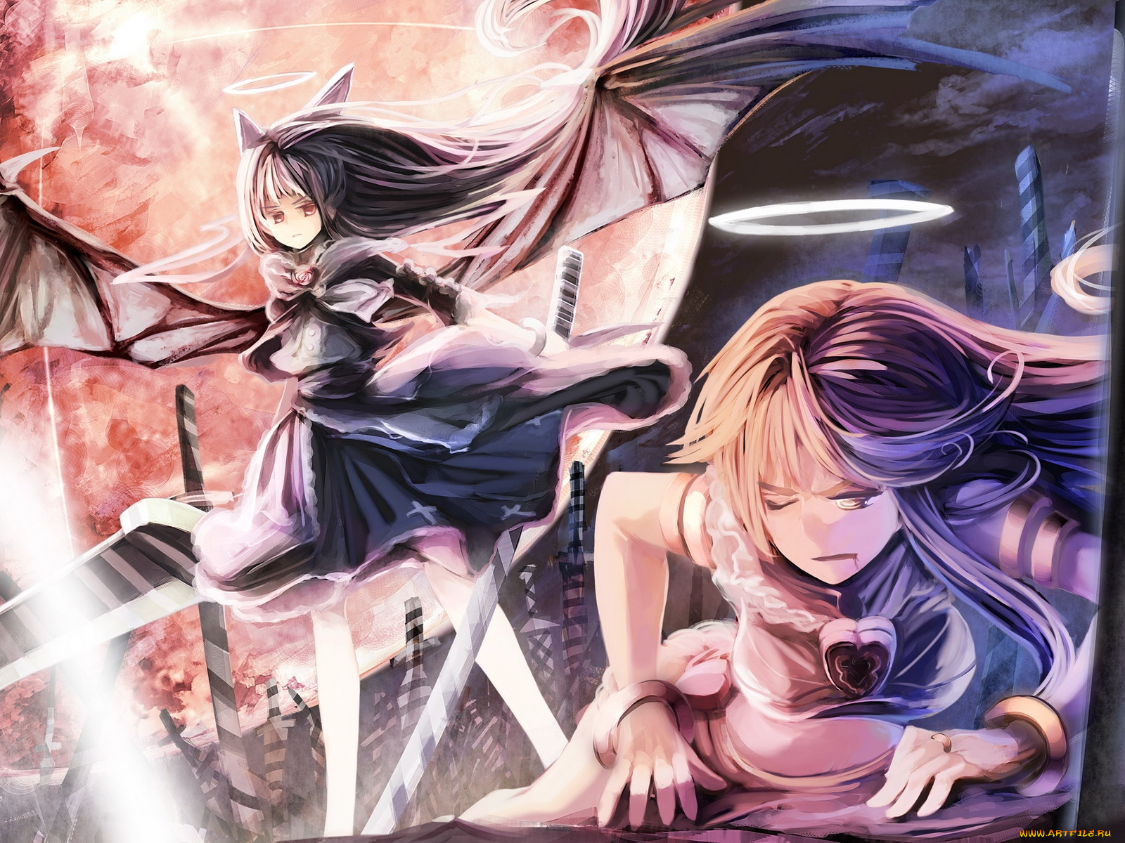 аниме, panty, stocking, with, garterbelt