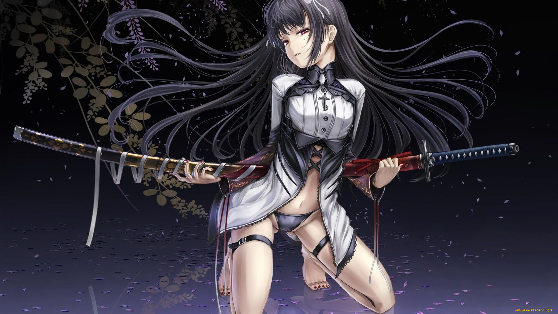 аниме, weapon, blood, technology