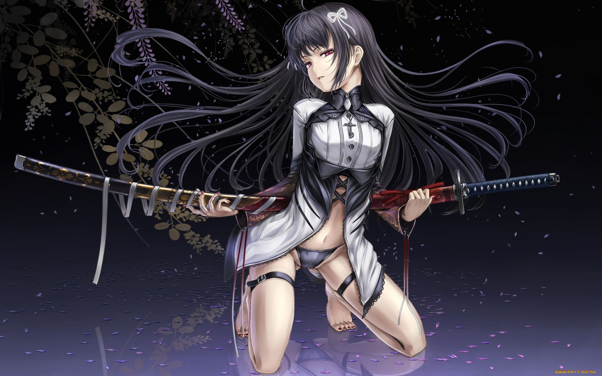 аниме, weapon, blood, technology