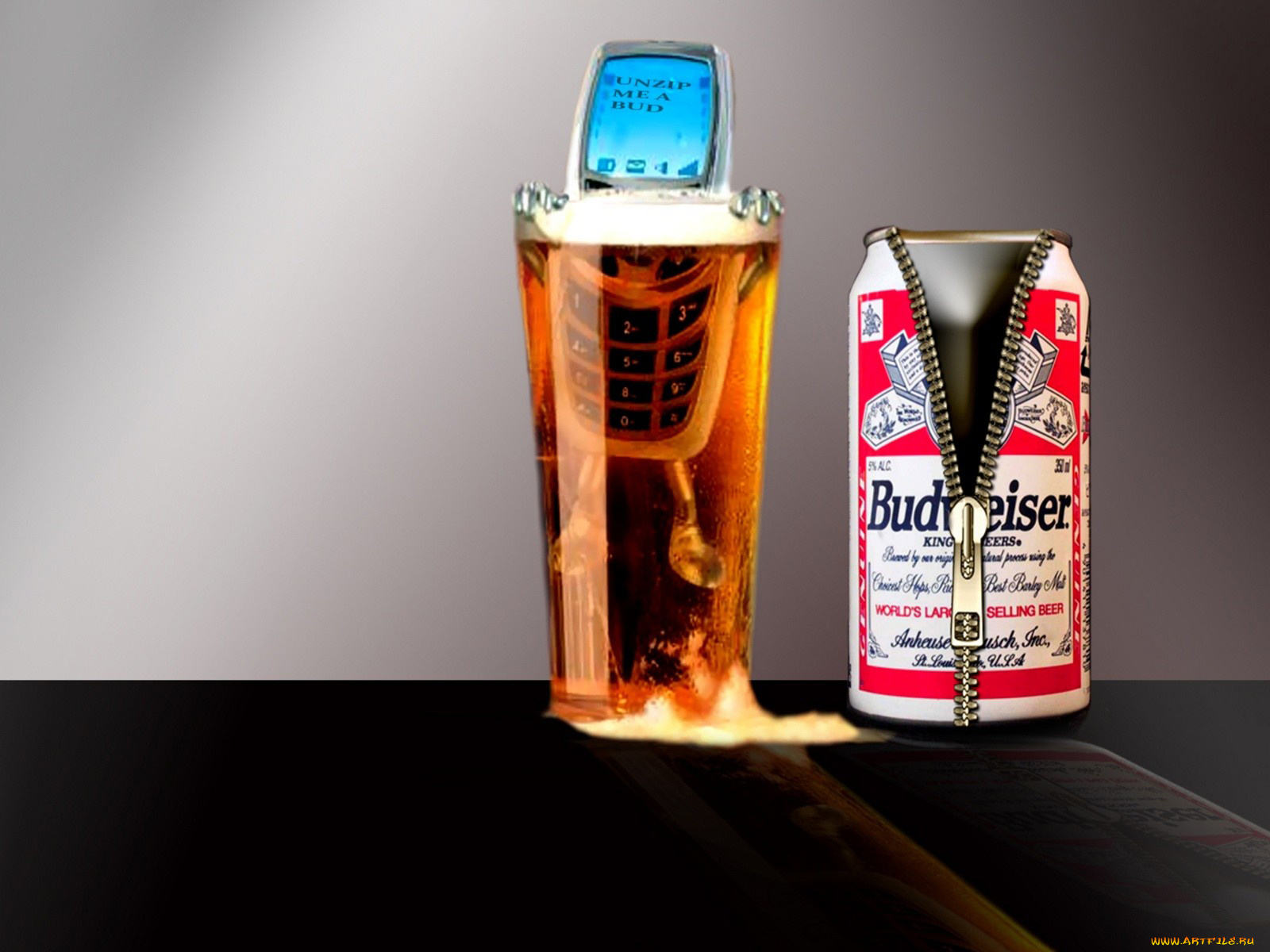 бренды, budweiser, телефон, бокал, банка